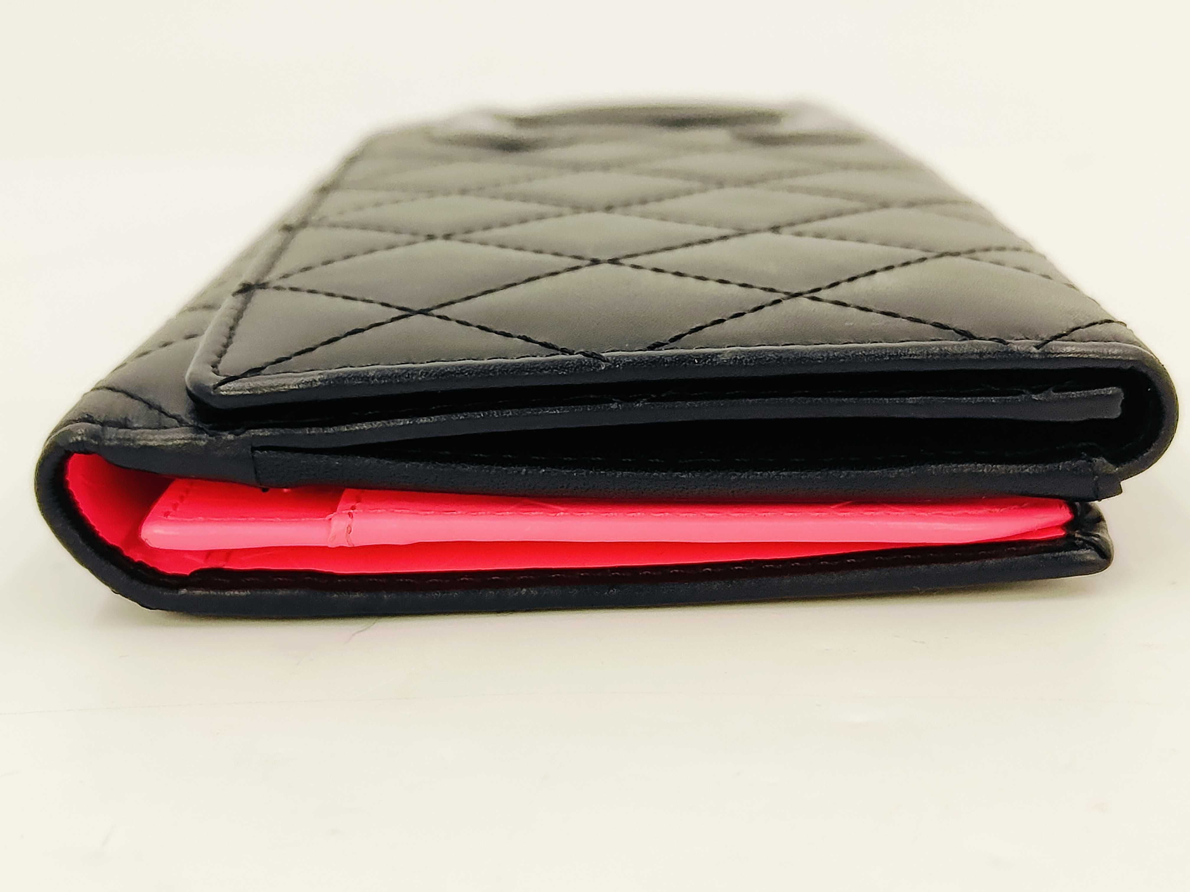 Cambon Bi-fold Long Wallet, Leather, Black — view 4