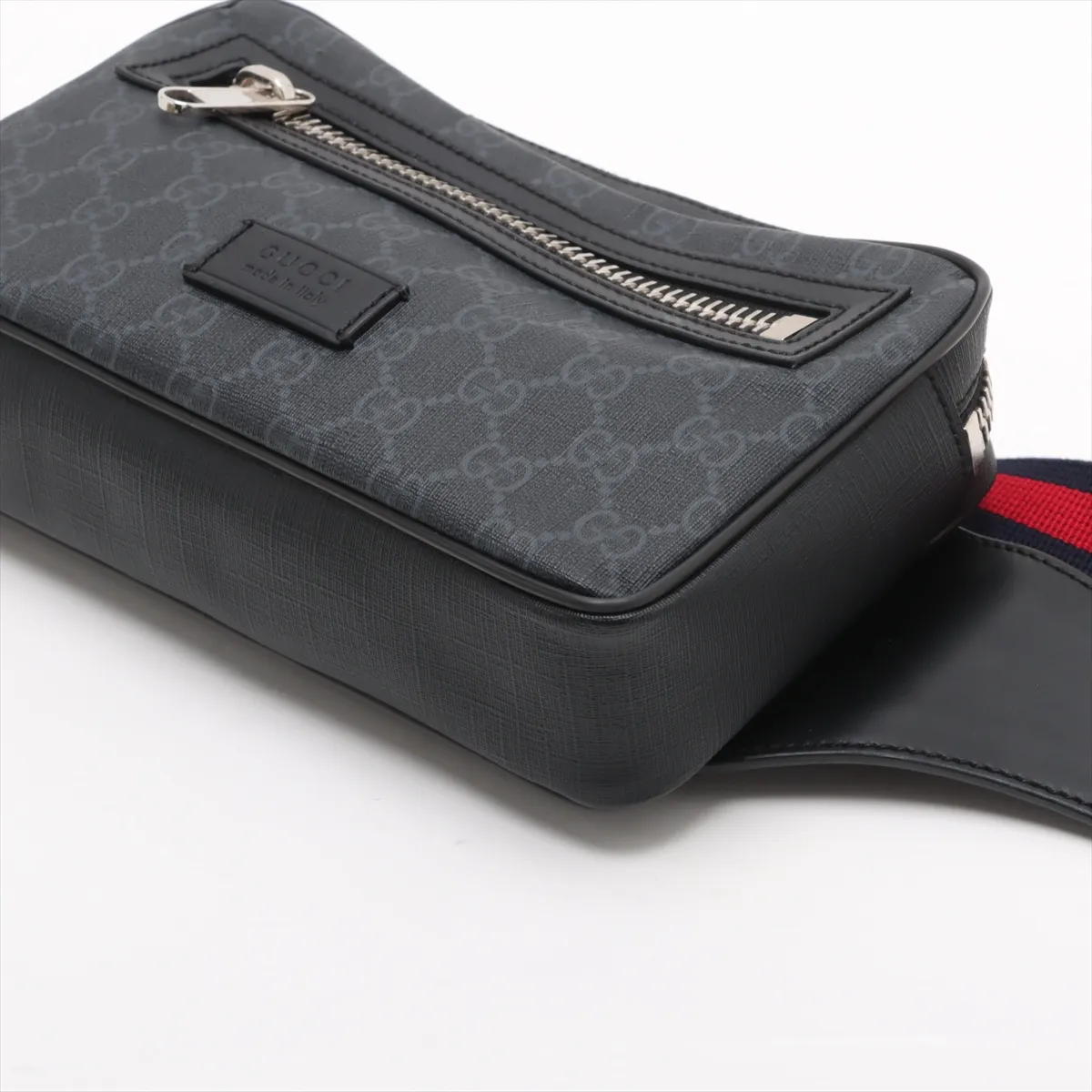 GG Supreme PVC x Leather Body Bag Black 474293 — view 3
