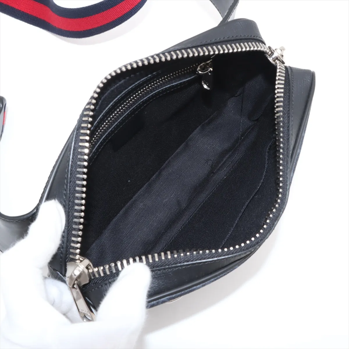 GG Supreme PVC x Leather Body Bag Black 474293 — view 6