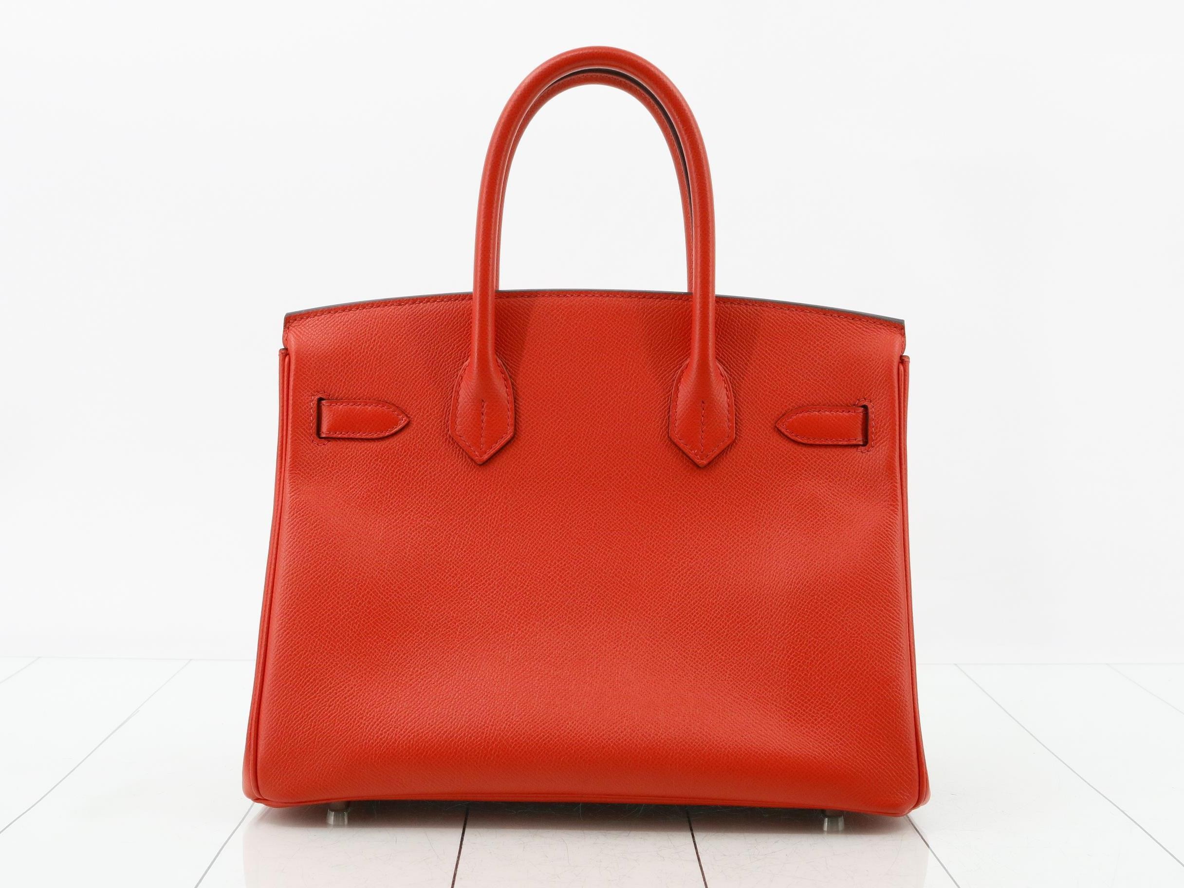 Birkin 30 Epsom Leather SV C Stamp Red — view 3