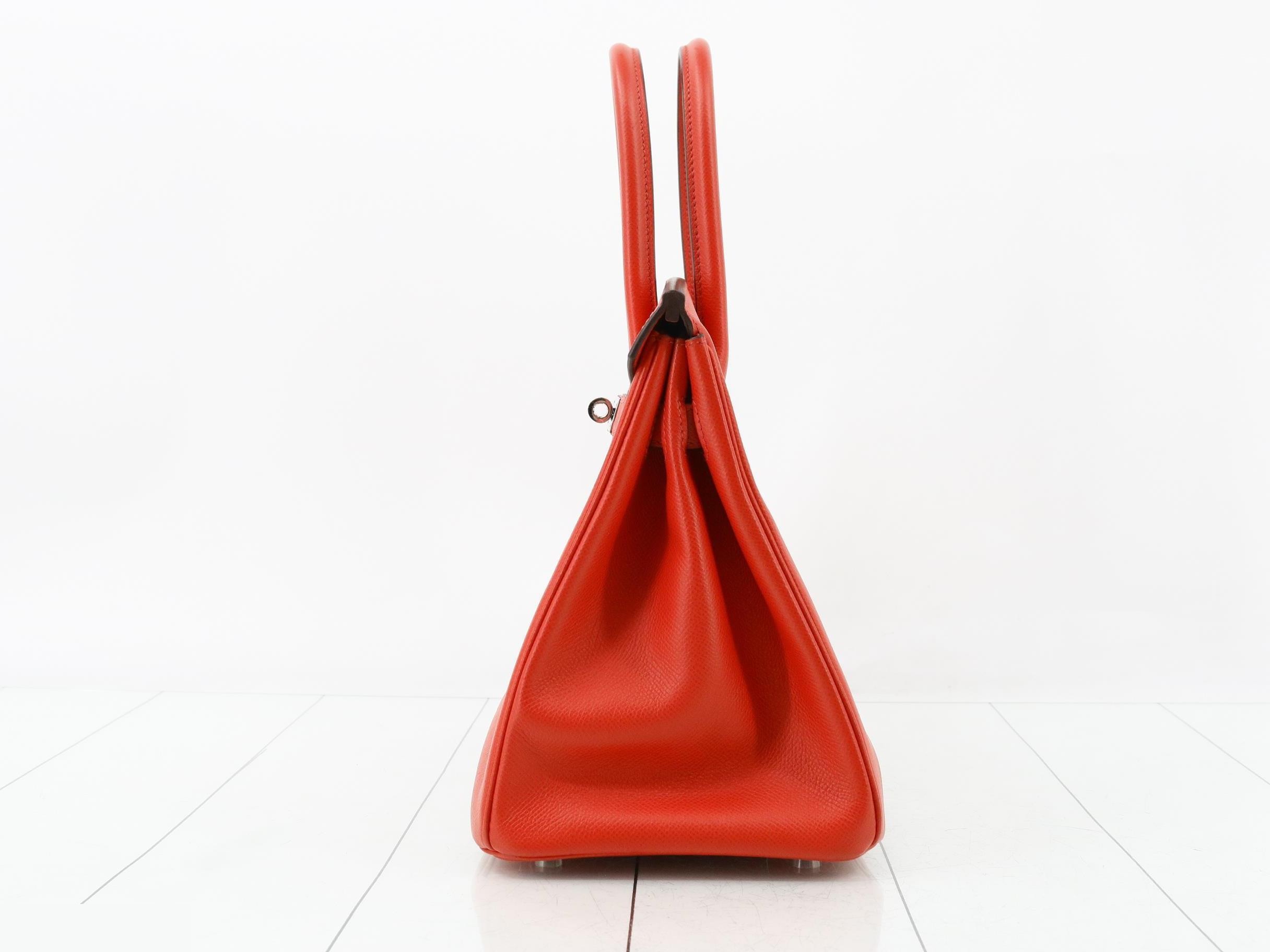 Birkin 30 Epsom Leather SV C Stamp Red — view 4