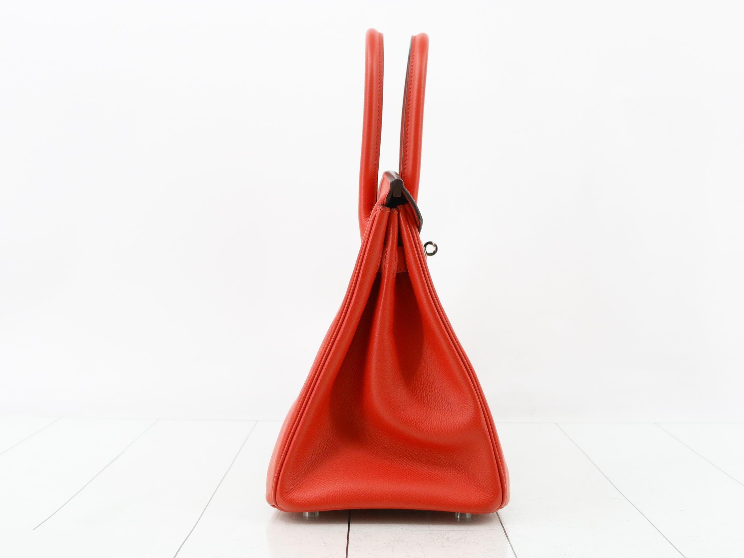 Birkin 30 Epsom Leather SV C Stamp Red — view 5
