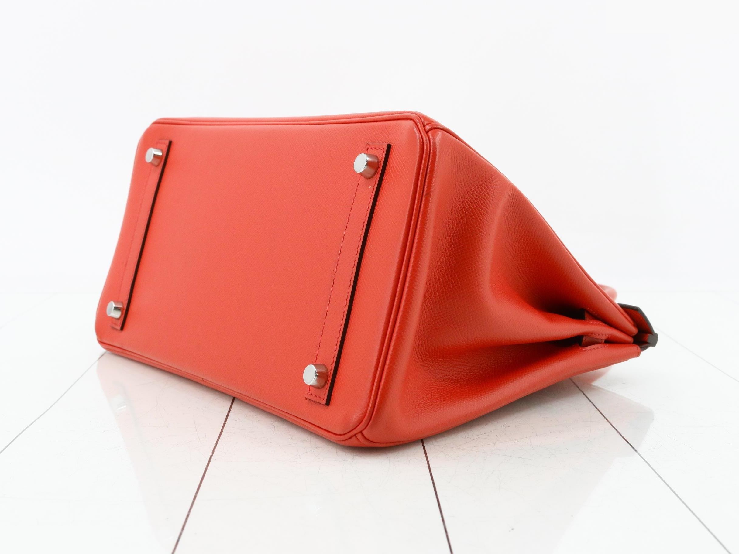 Birkin 30 Epsom Leather SV C Stamp Red — view 7