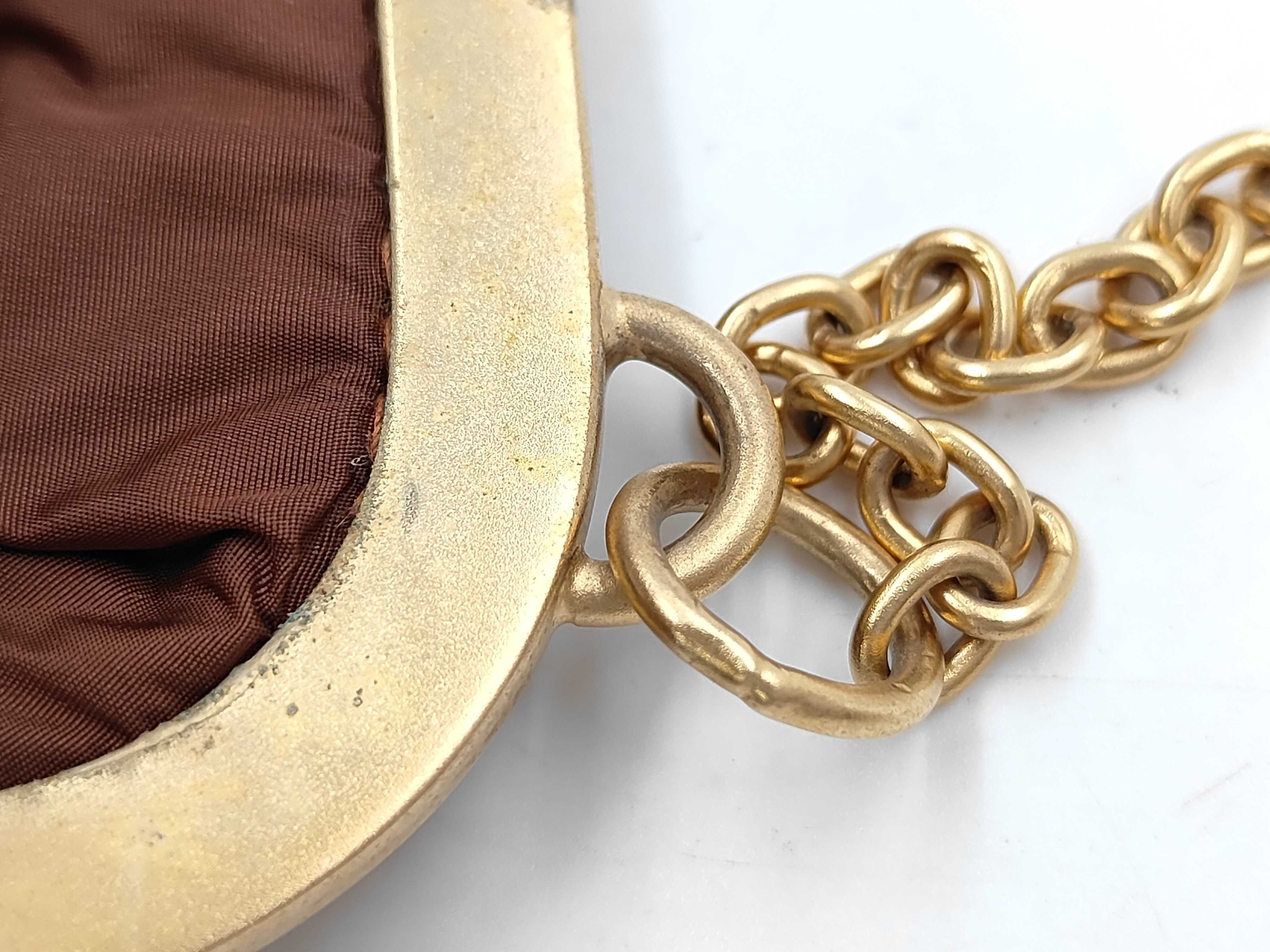Matelassé Chain Shoulder Bag, Velour, Clasp Closure, Bijou, Brown Shoulder Bag — view 5