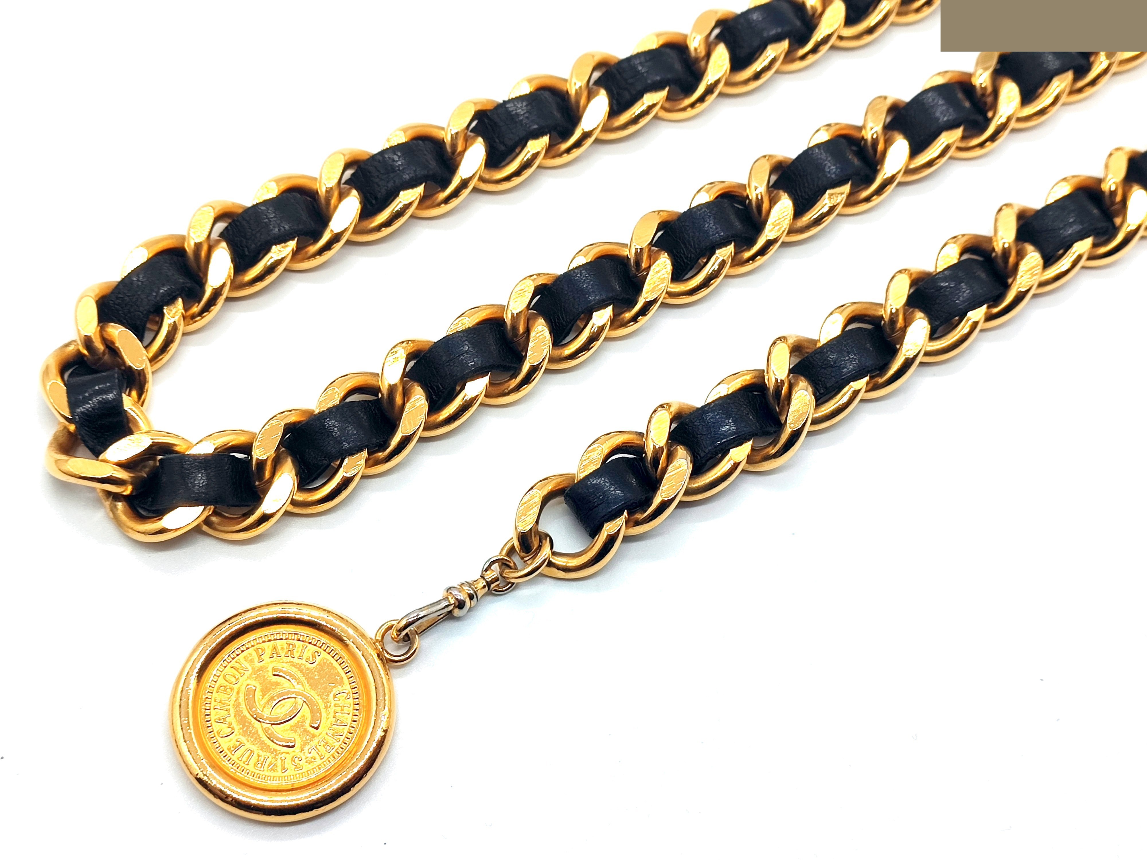 Coco Mark Leather Chain Belt (Chain approx. 79cm) — view 5