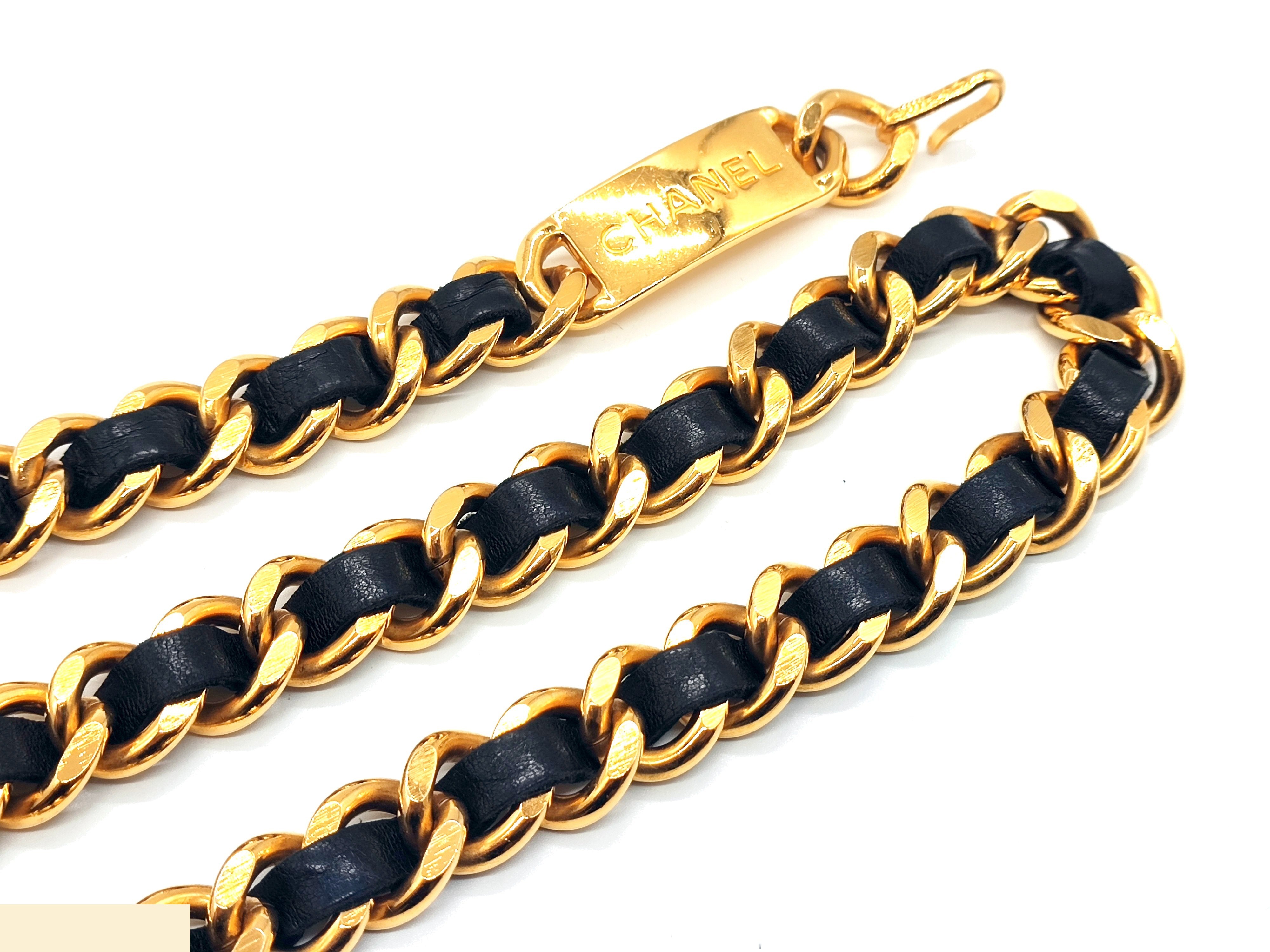 Coco Mark Leather Chain Belt (Chain approx. 79cm) — view 6