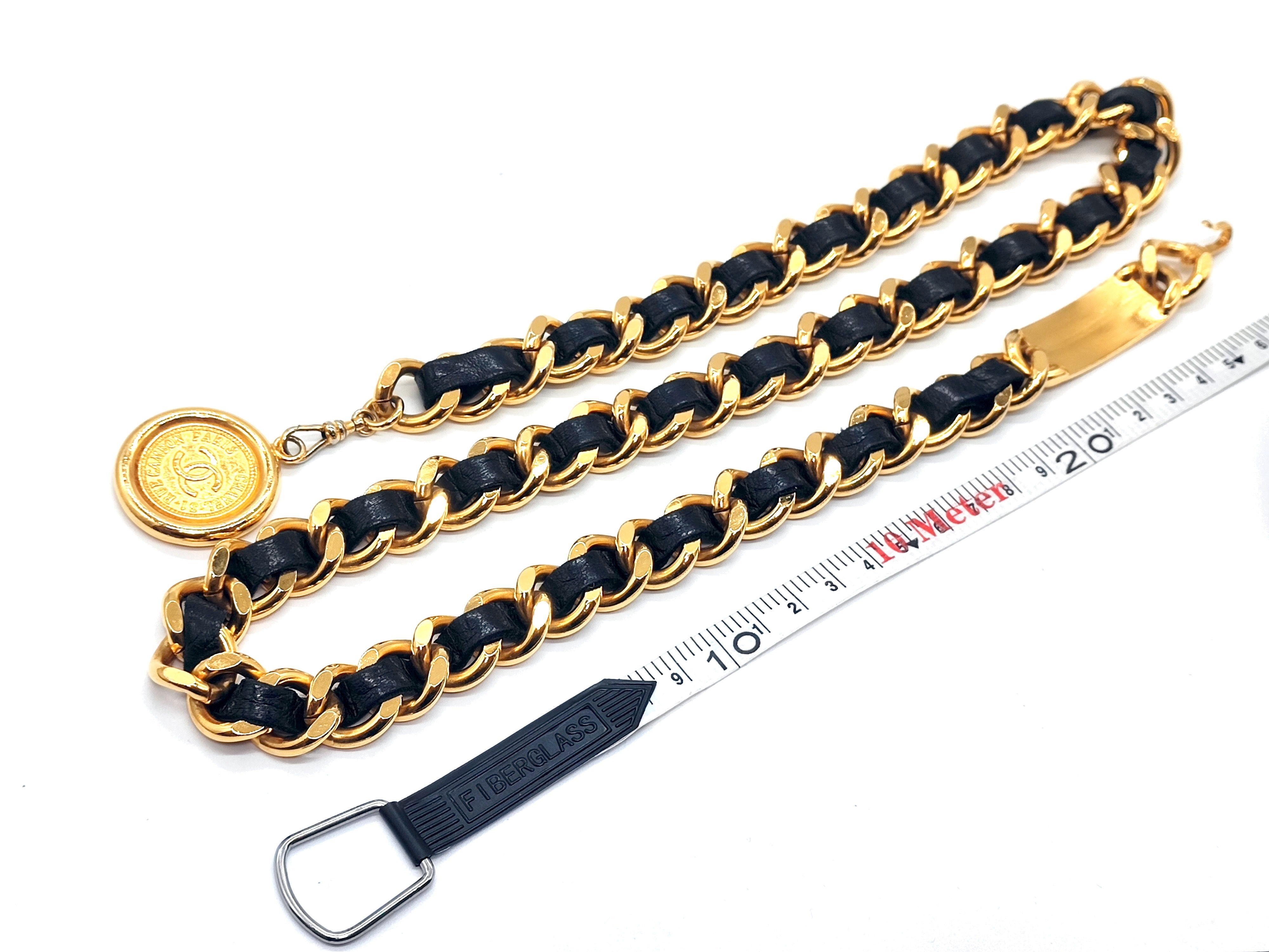 Coco Mark Leather Chain Belt (Chain approx. 79cm) — view 7