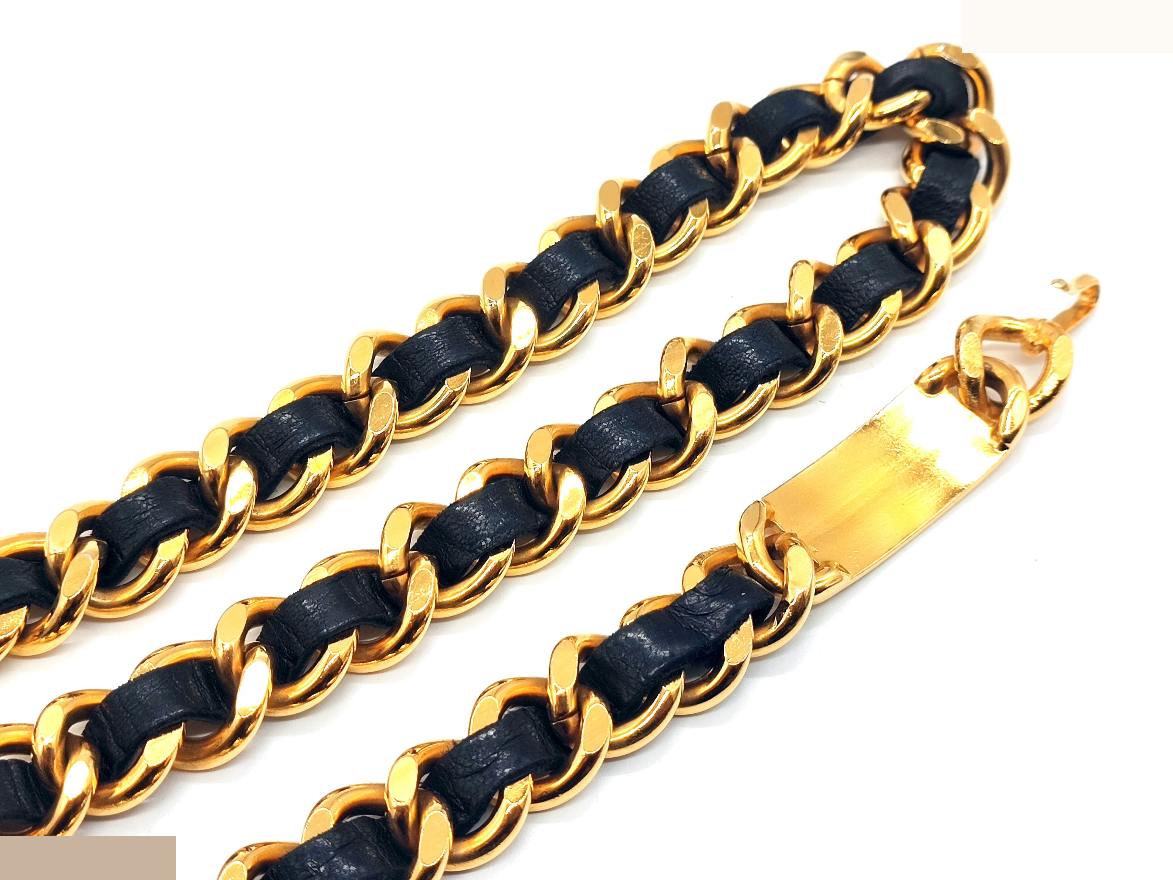 Coco Mark Leather Chain Belt (Chain approx. 79cm) — view 9