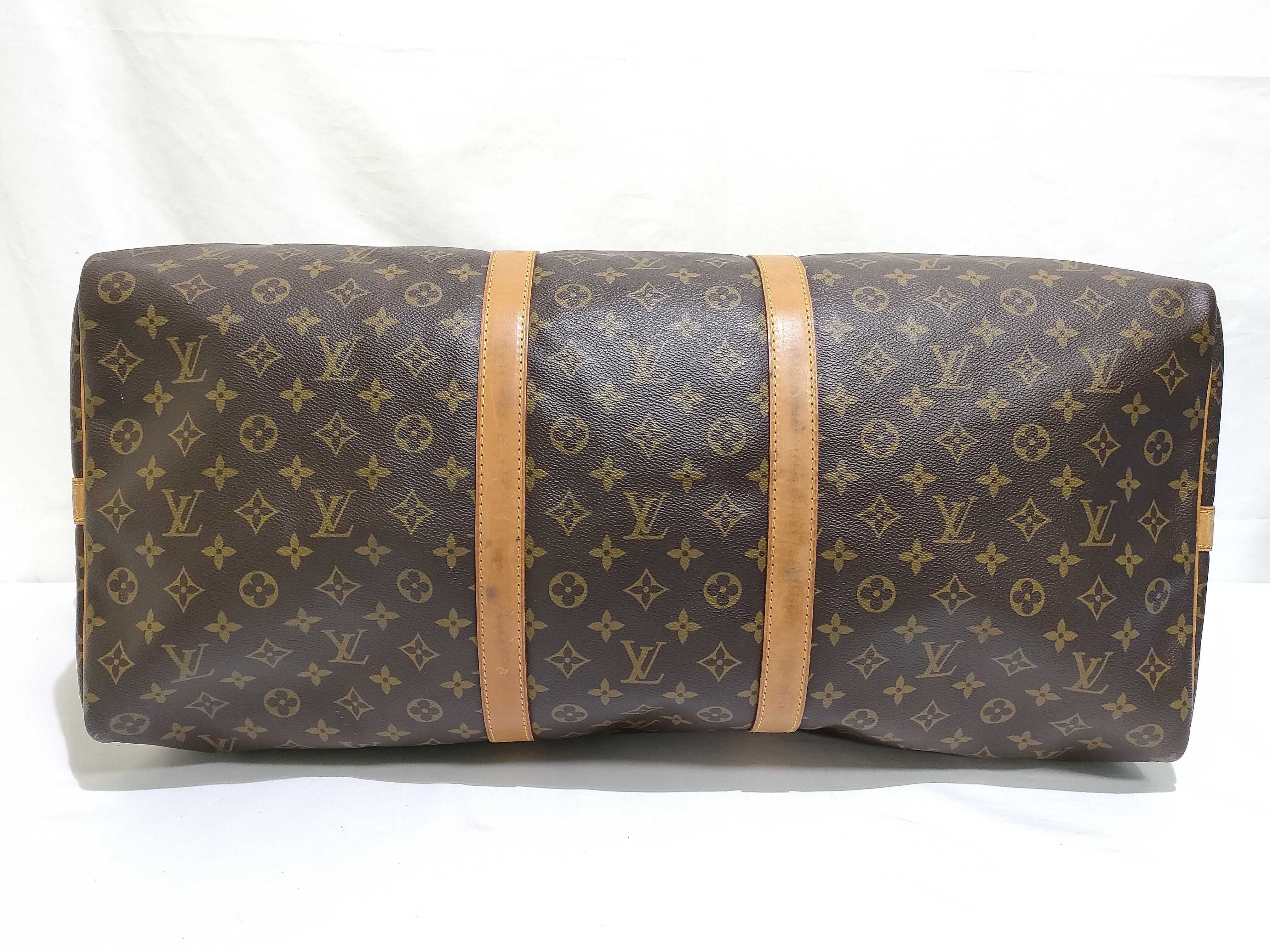 Monogram Keepall Bandoulière 60 M41412 VI0942 Brown Boston Bag — view 7