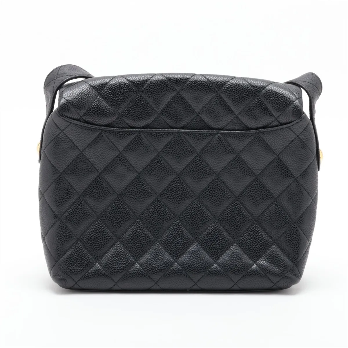 Matelassé Caviar Skin Shoulder Bag, Black with Gold Hardware, 2891082, Series 2 — view 2