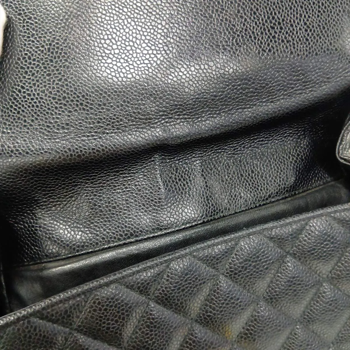 Matelassé Caviar Skin Shoulder Bag, Black with Gold Hardware, 2891082, Series 2 — view 11