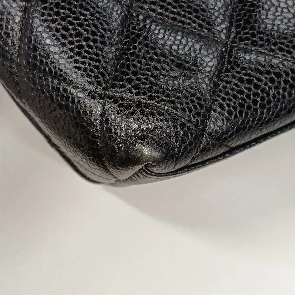 Matelassé Caviar Skin Shoulder Bag, Black with Gold Hardware, 2891082, Series 2 — view 15