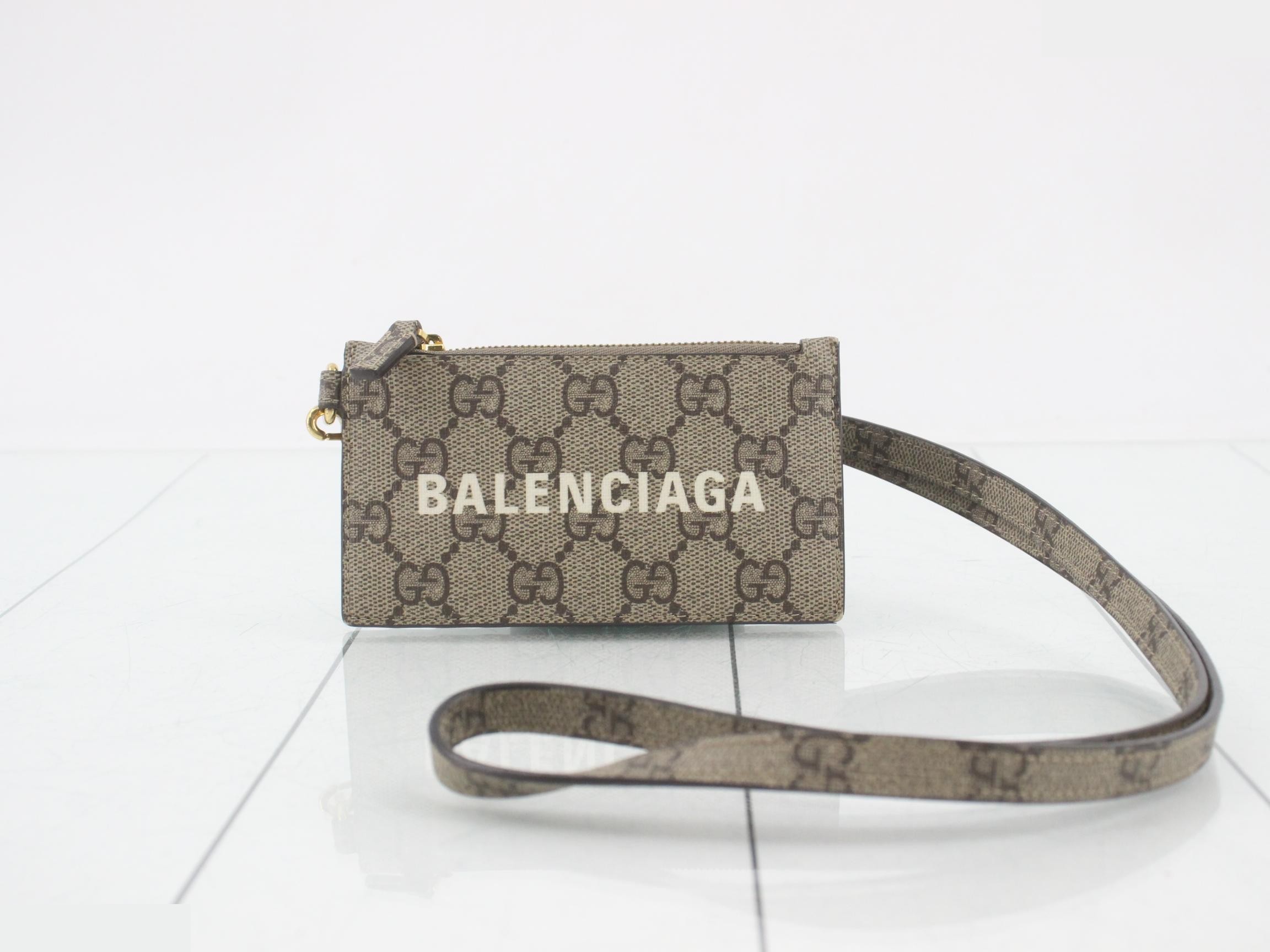 Balenciaga card case/coin case, GG canvas
