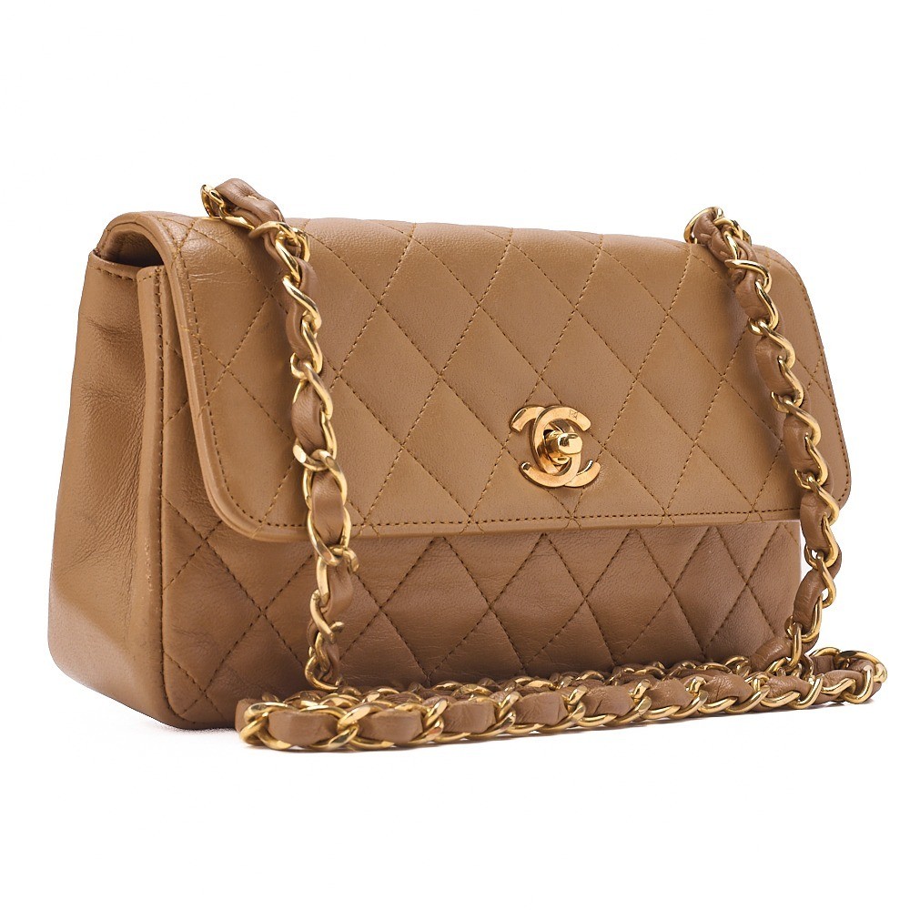 Lambskin Matelassé Single Flap Chain Shoulder Bag — view 4
