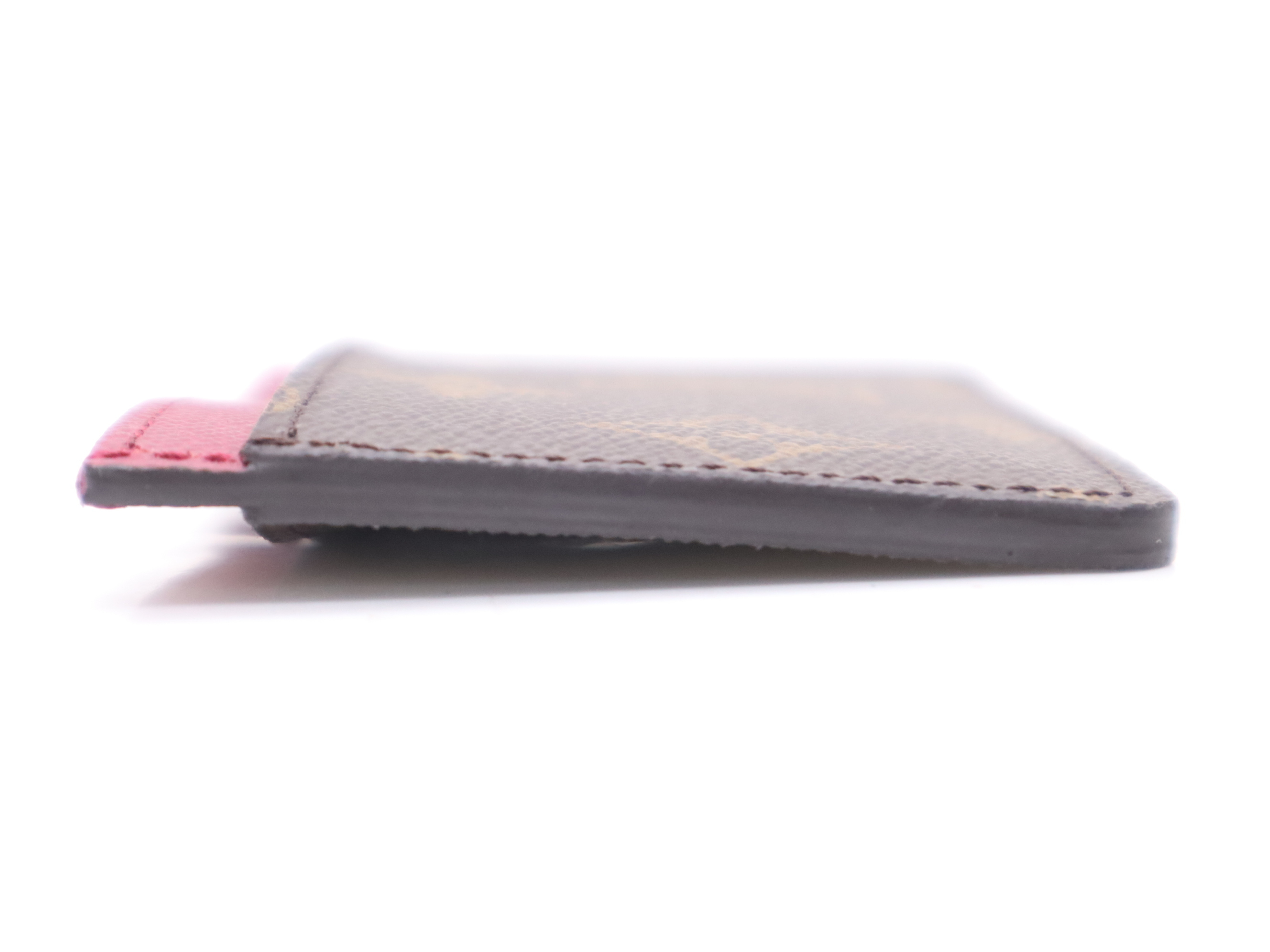 M60703 Monogram Porte Cartes Simple Fuchsia Card Case/Pass Case/Business Card Holder (Comes with dust bag and box) — view 3