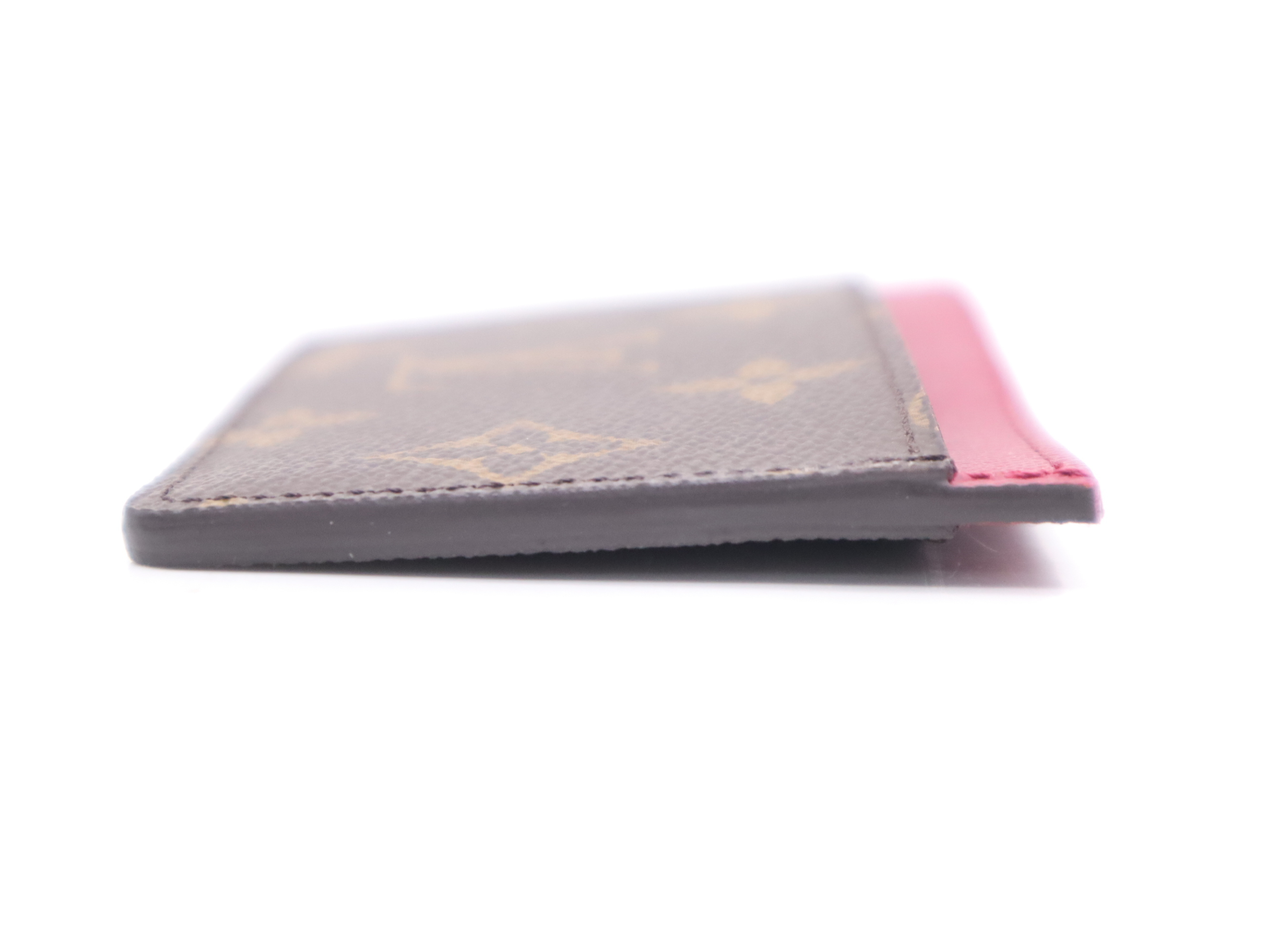 M60703 Monogram Porte Cartes Simple Fuchsia Card Case/Pass Case/Business Card Holder (Comes with dust bag and box) — view 5