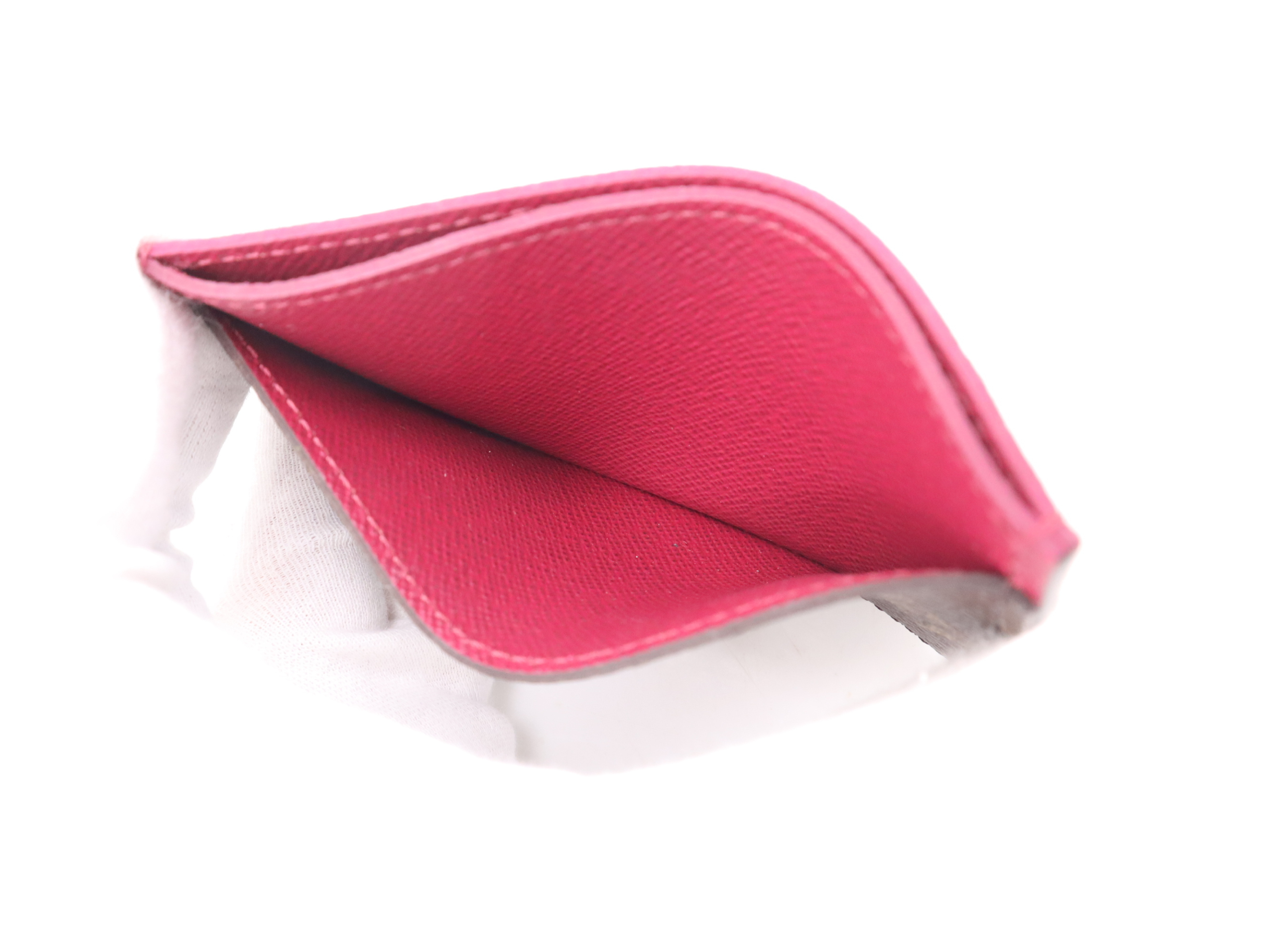M60703 Monogram Porte Cartes Simple Fuchsia Card Case/Pass Case/Business Card Holder (Comes with dust bag and box) — view 9