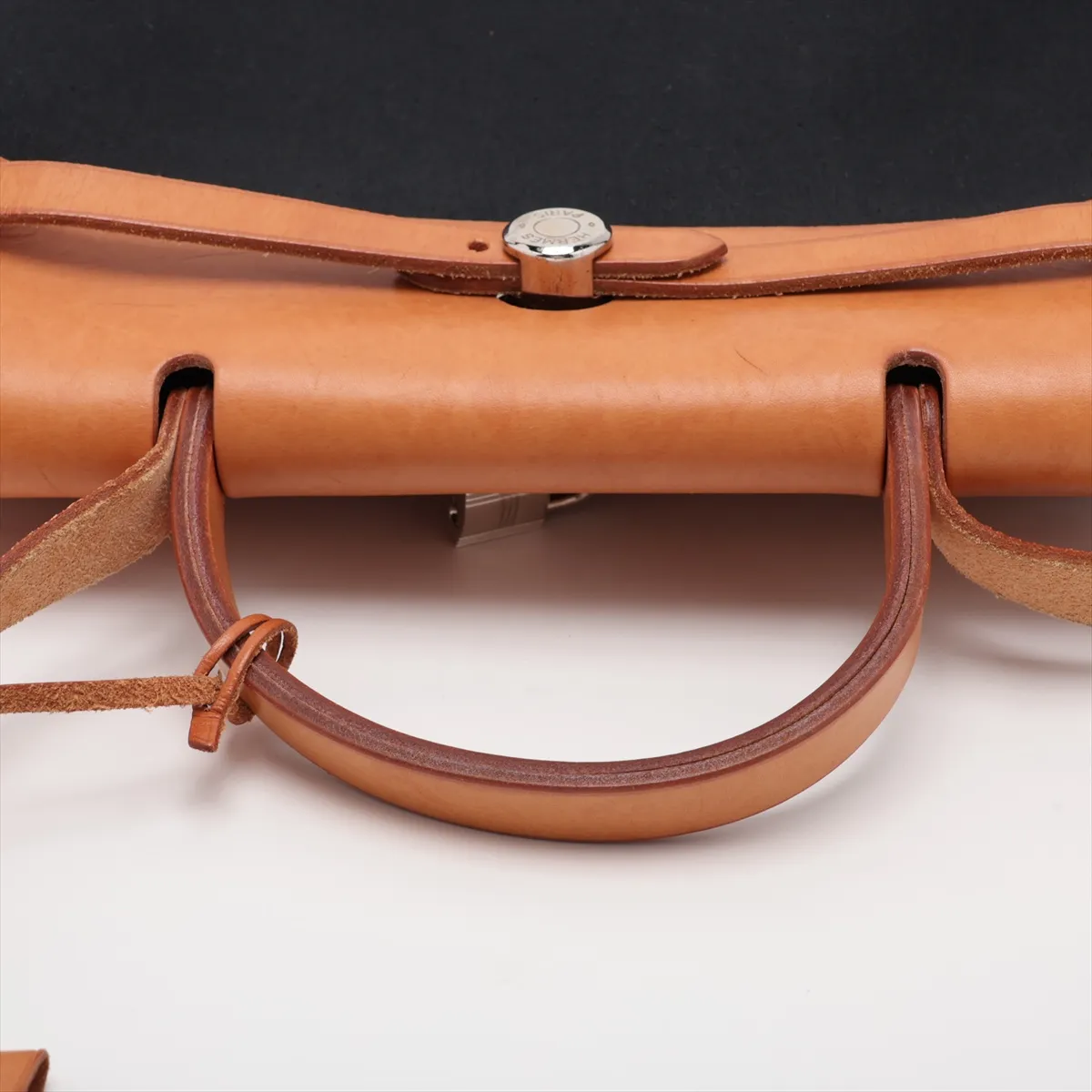 Herbag PM Toile Officier x Vache Hunter 2-way Shoulder Bag Black x Beige Silver Hardware G:2003 — view 5