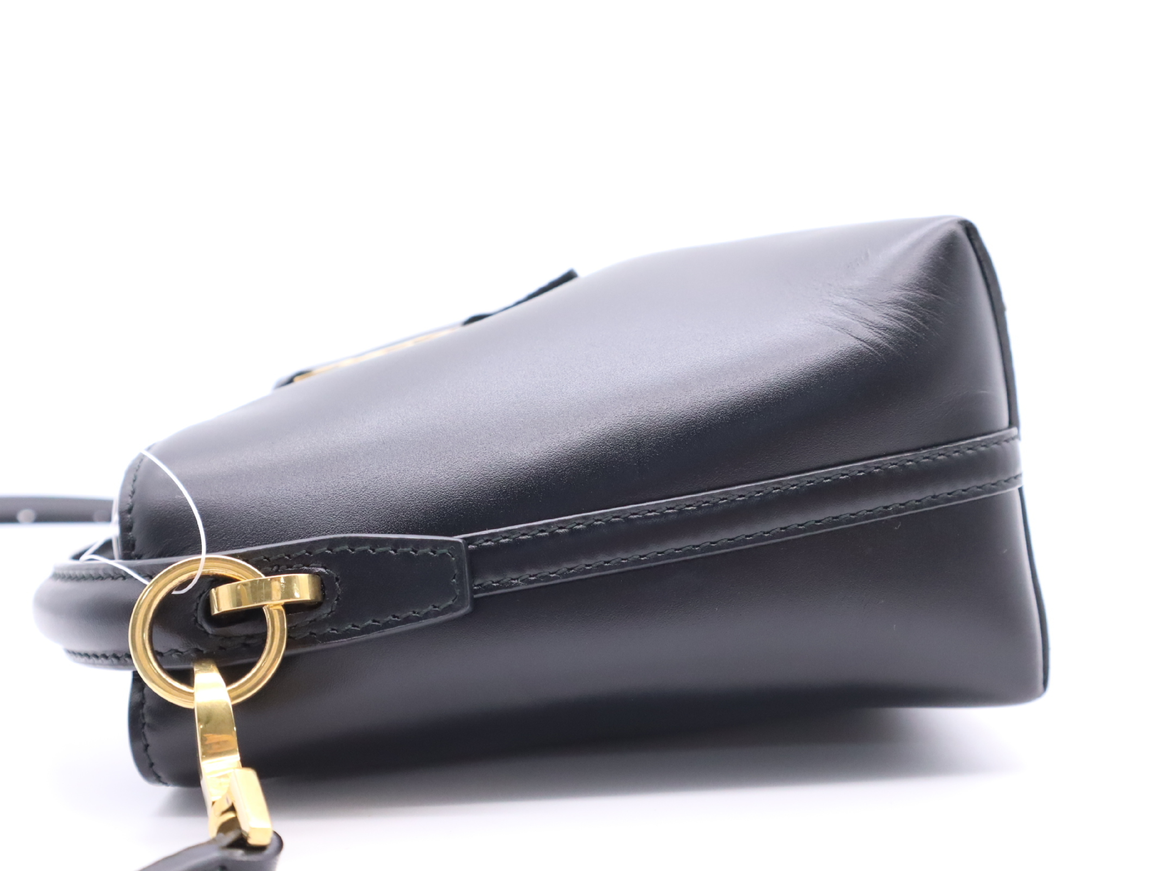 765870.0824 Leather YSL Logo Bucket Bag Black Gold Hardware Shoulder Bag — view 3