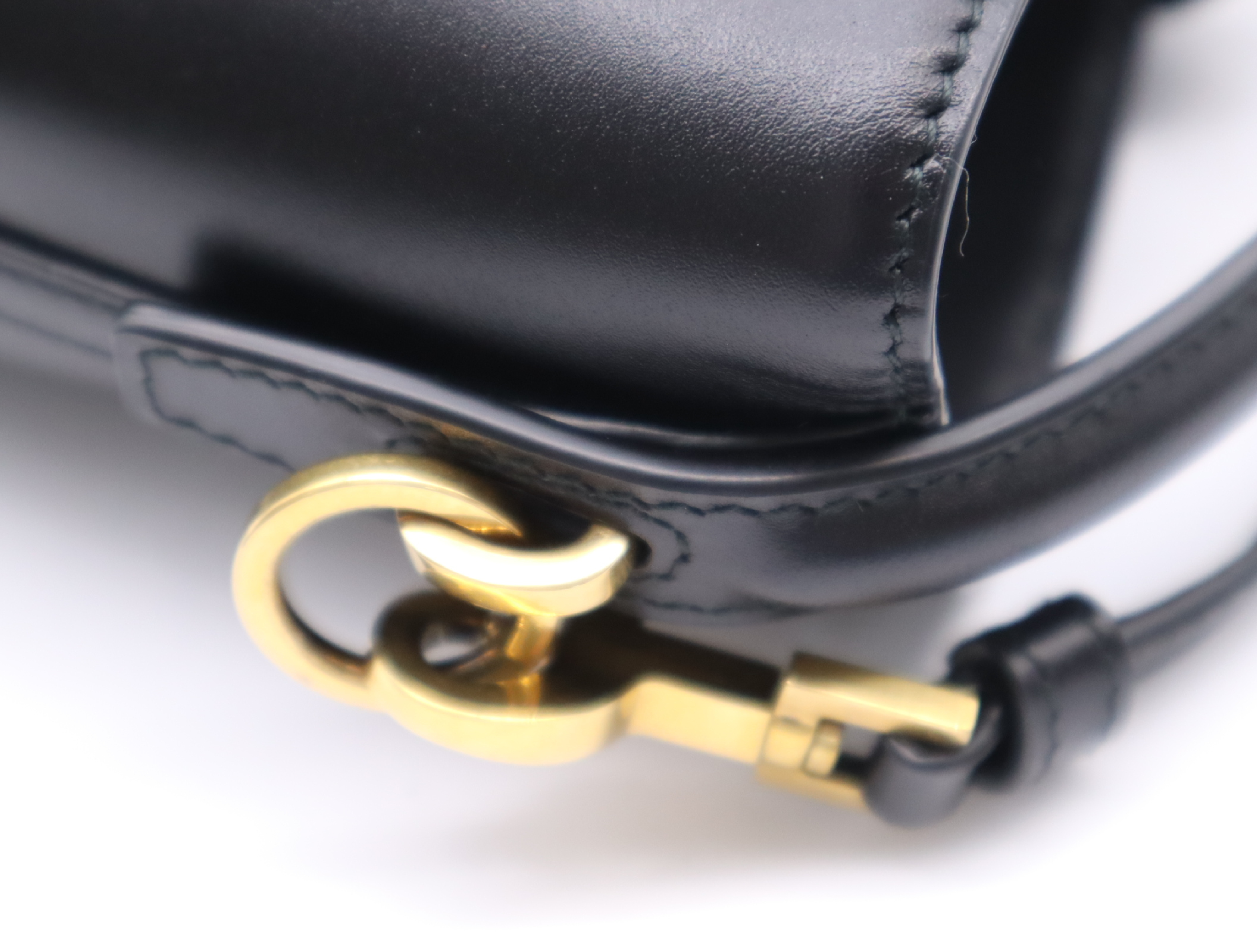 765870.0824 Leather YSL Logo Bucket Bag Black Gold Hardware Shoulder Bag — view 8