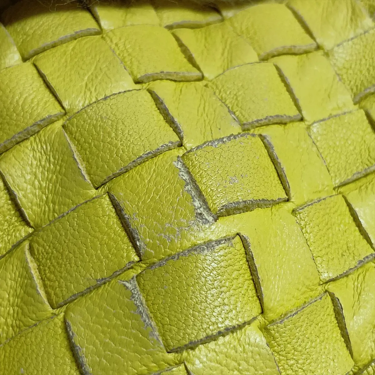 Intrecciato Leather Shoulder Bag, Yellow — view 14