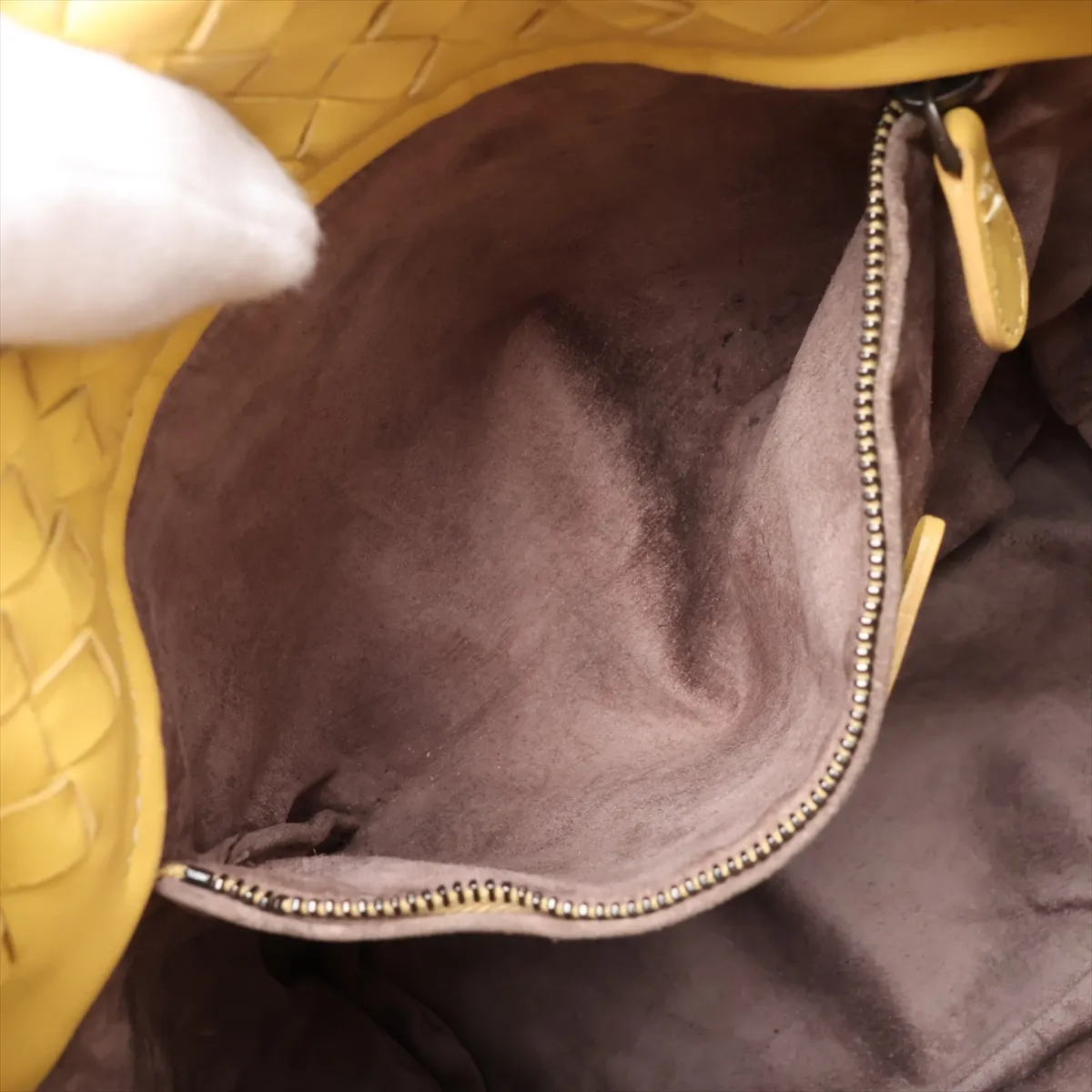 Intrecciato Leather Shoulder Bag, Yellow — view 8