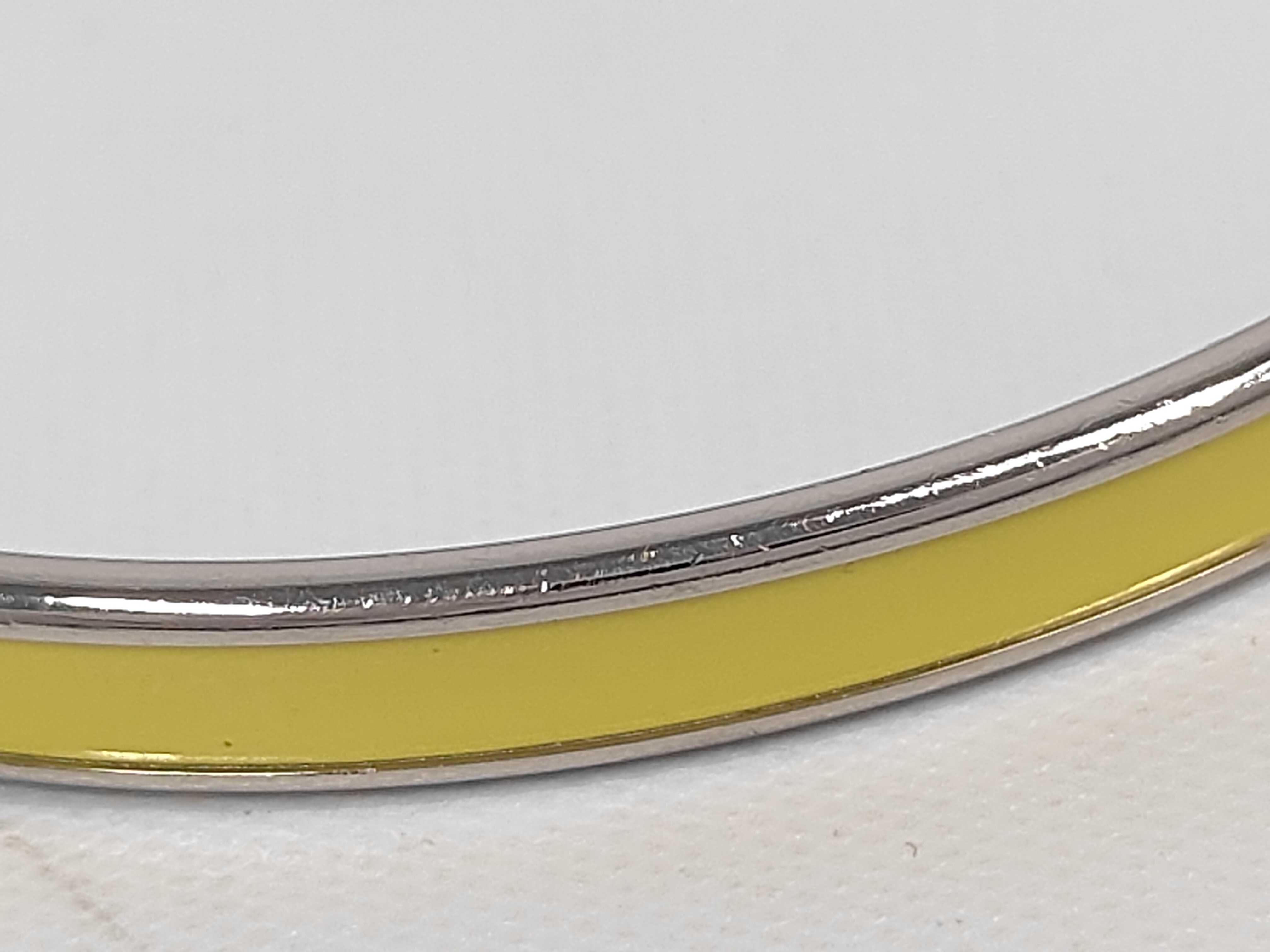 Enamel Bracelet Uni Light Yellow x Silver Hardware Hermes Bracelet/Bangle — view 7