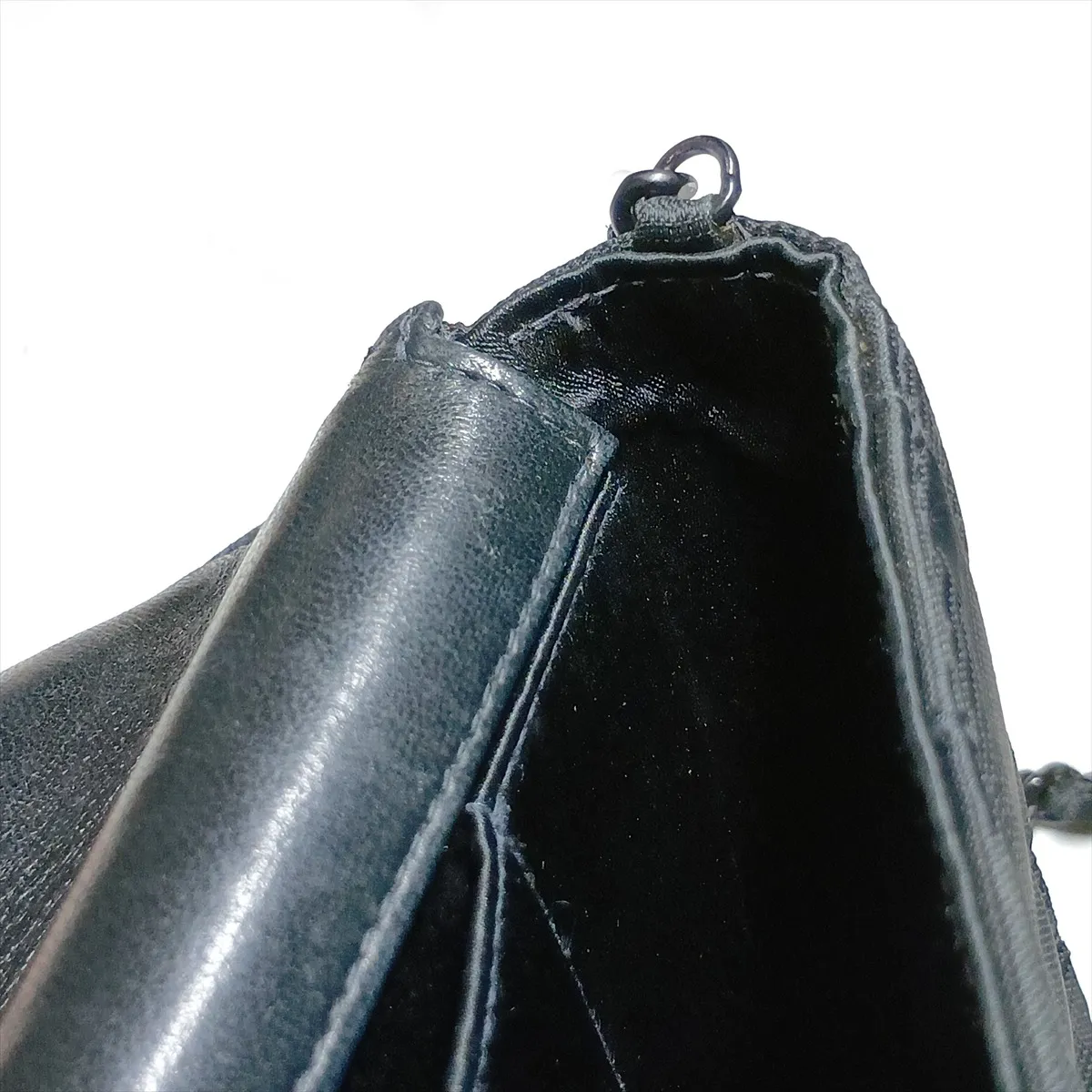 New Travel Line Nylon Chain Shoulder Bag, Chocolate Bar, Black with Black Hardware, 6440534, Series 6 — view 11