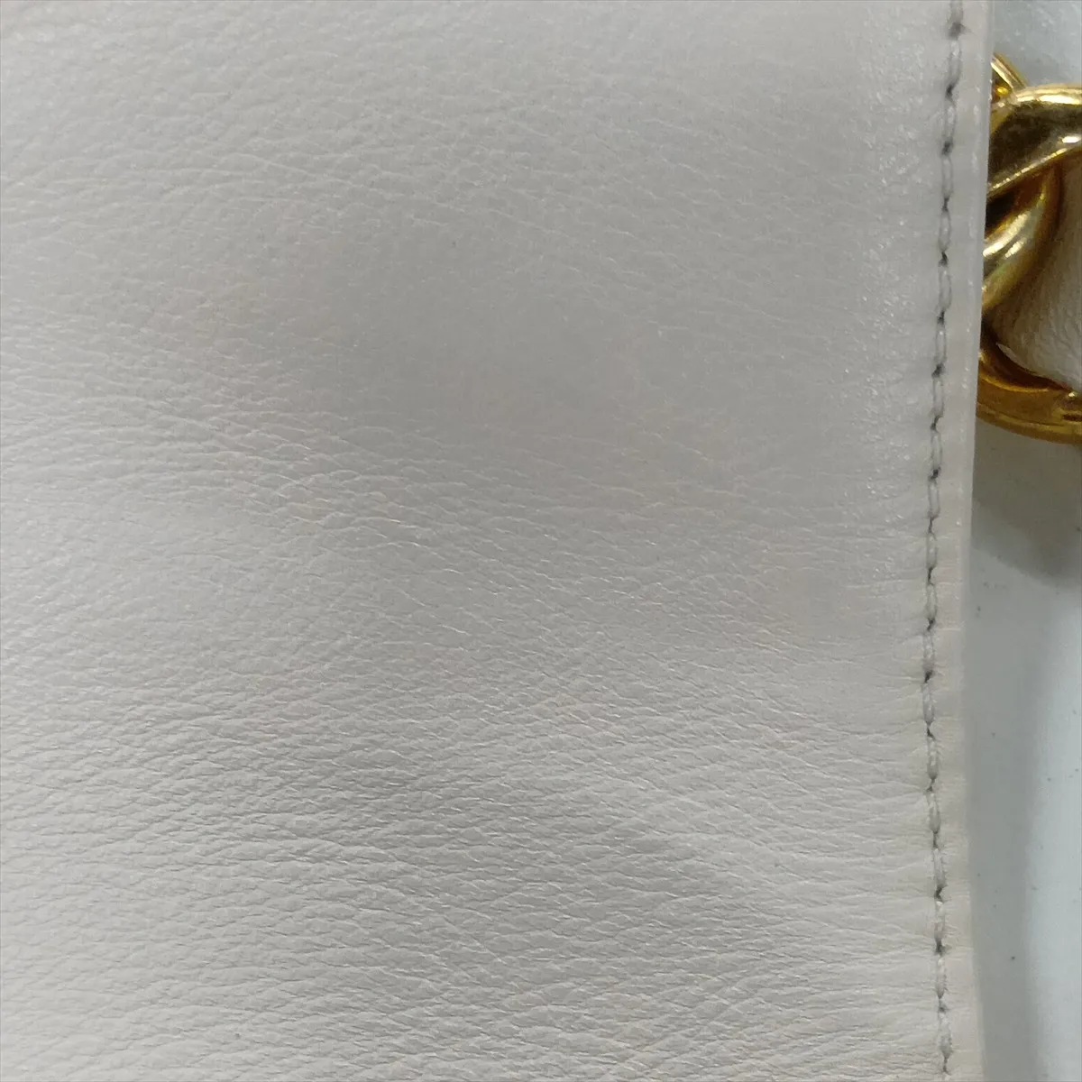 Mini Matelassé Lambskin Chain Shoulder Bag, Chain Around, White, Gold Hardware, T42L5868, Random Plate — view 11