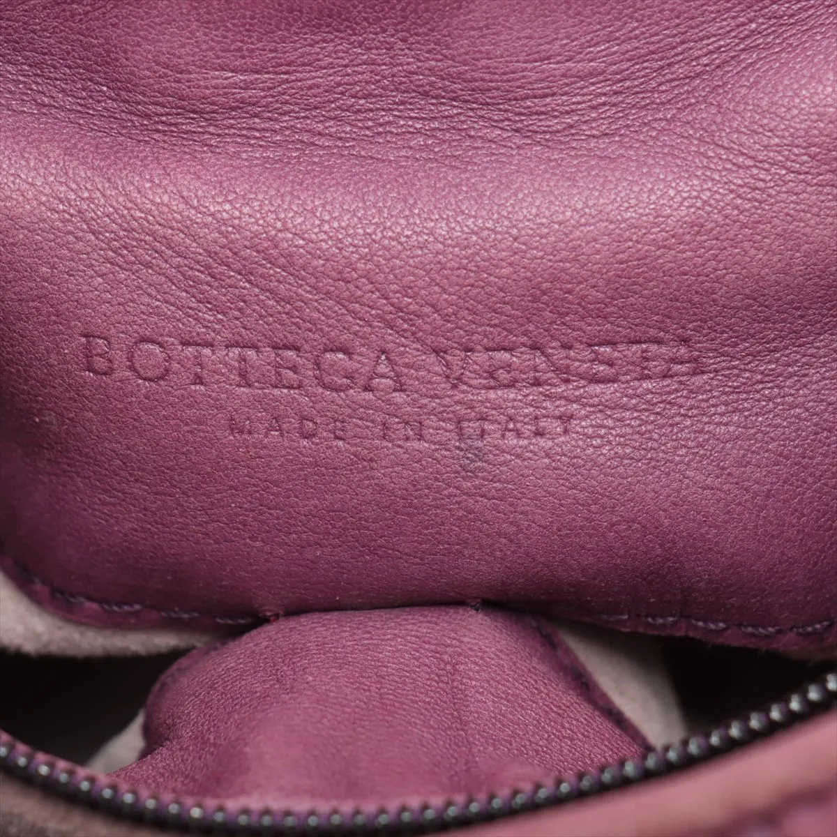 Intrecciato Leather Shoulder Bag Purple 145552 Outlet — view 12