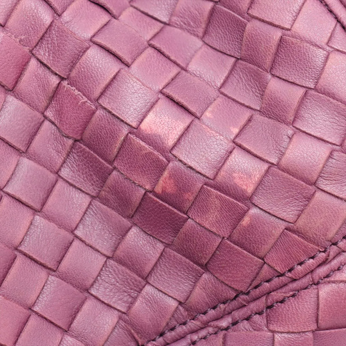 Intrecciato Leather Shoulder Bag Purple 145552 Outlet — view 13