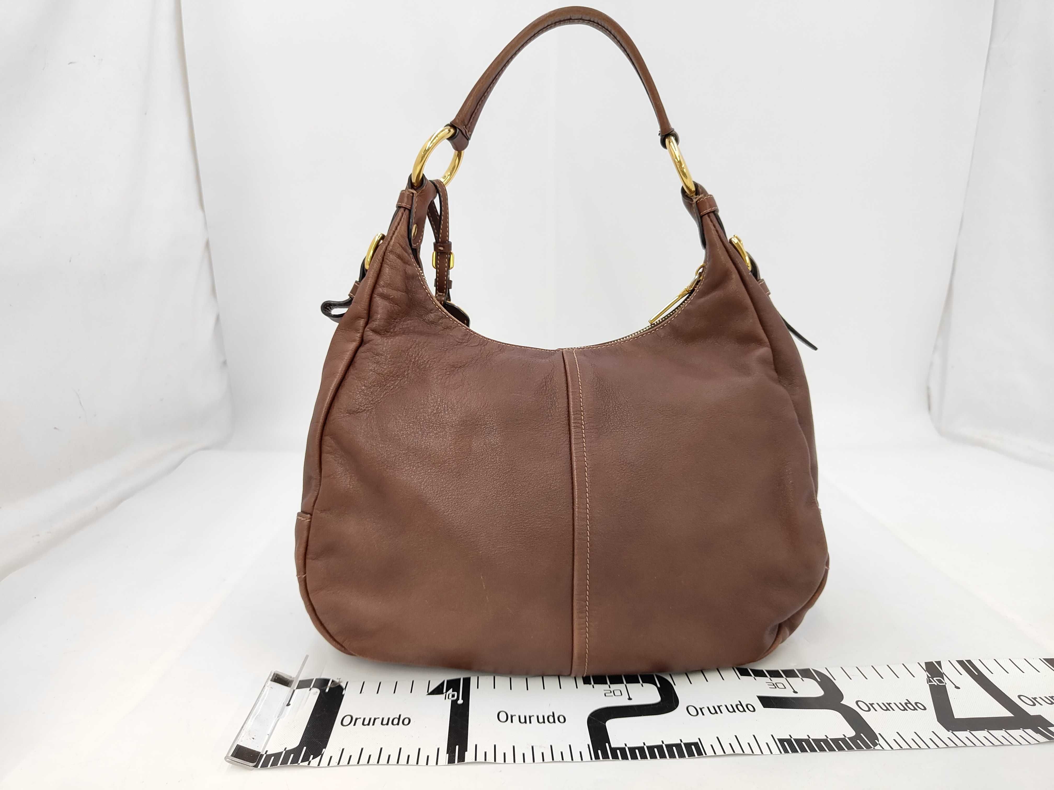 Soft Calf Gold Logo Hobo Shoulder Bag — view 2