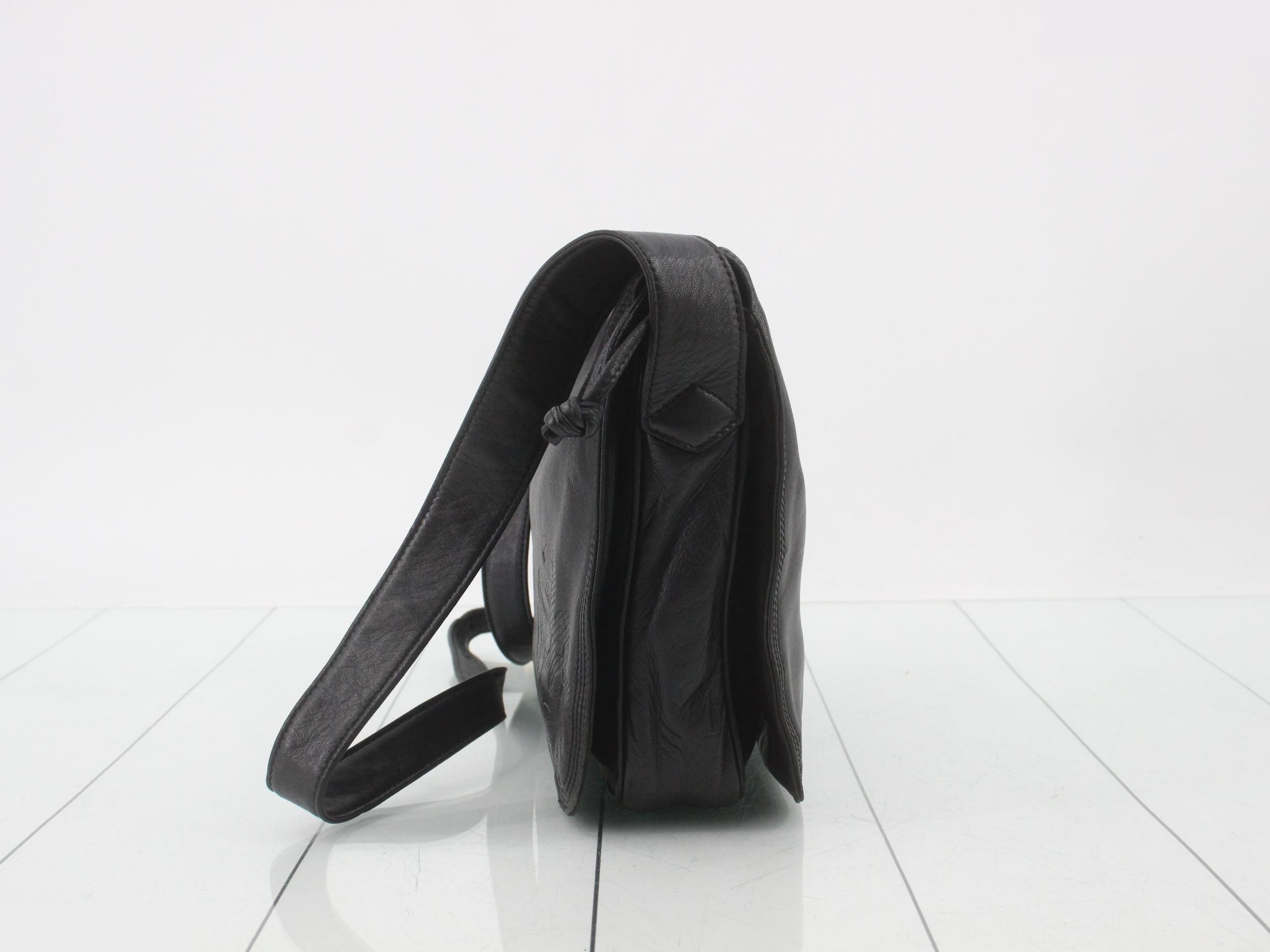 Anagram Shoulder Bag, Black Nappa Leather — view 3