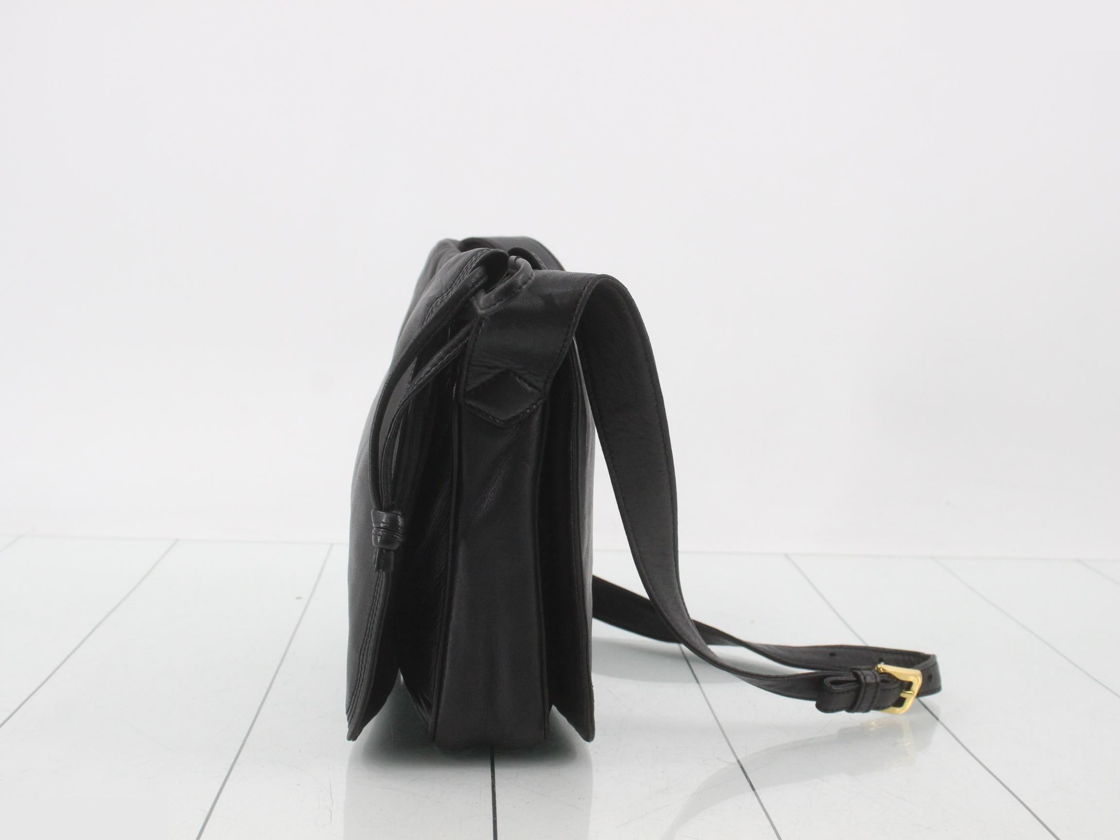 Anagram Shoulder Bag, Black Nappa Leather — view 4