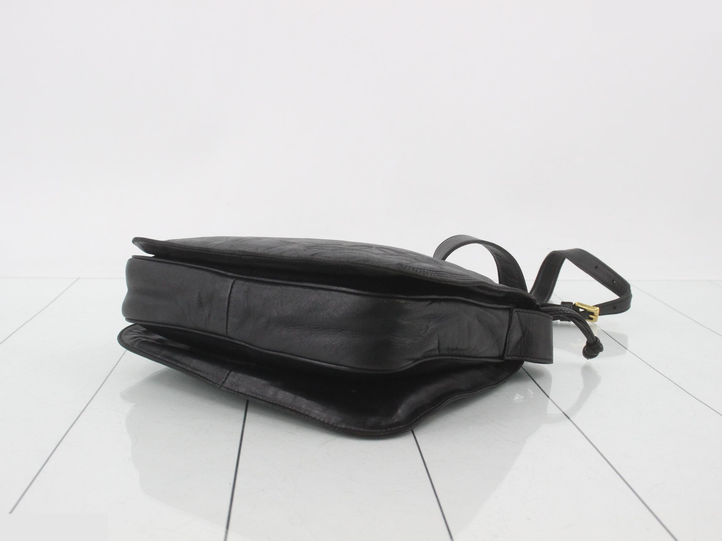 Anagram Shoulder Bag, Black Nappa Leather — view 6
