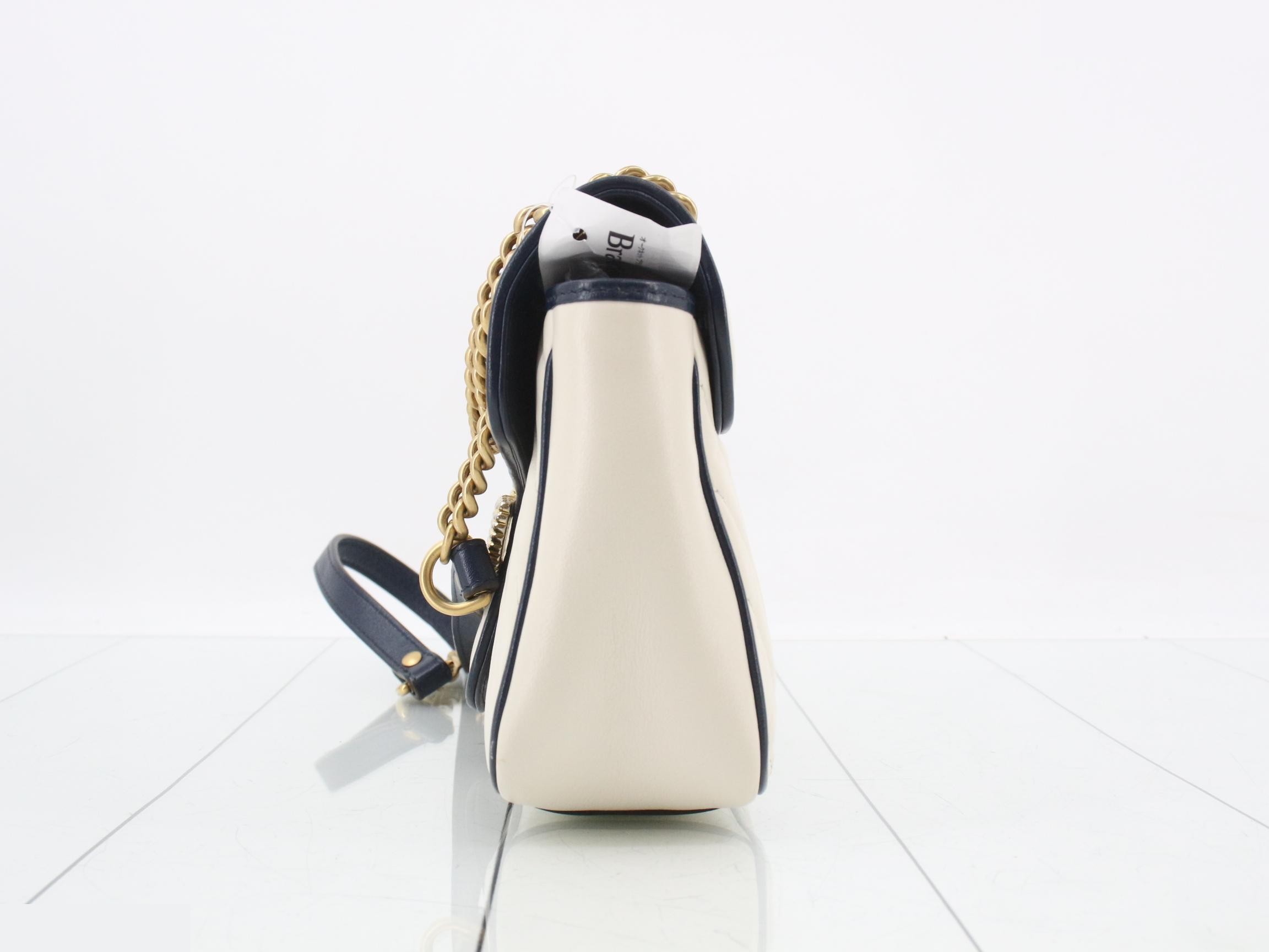 GG Marmont Leather Double Chain Shoulder Bag — view 3