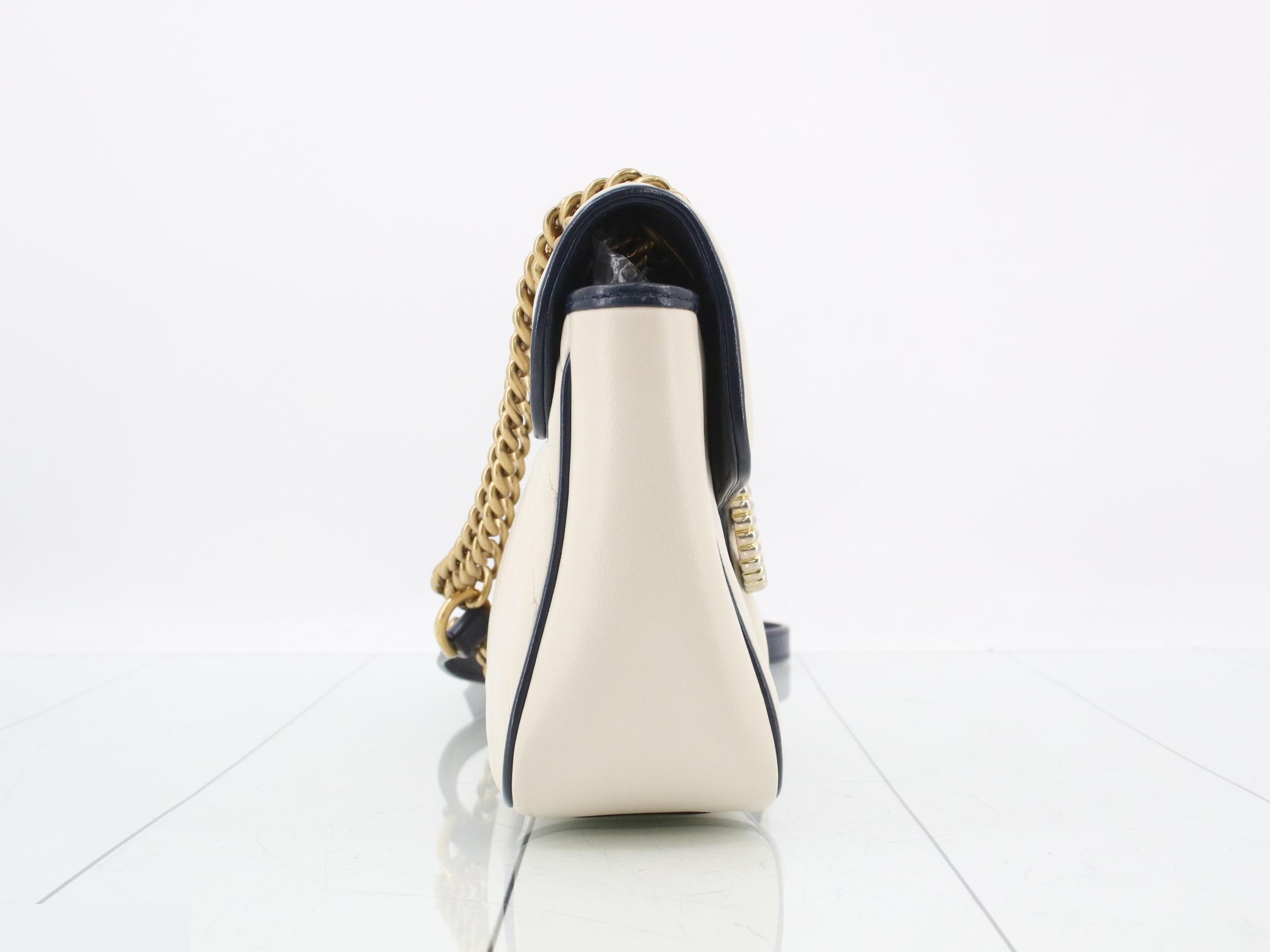 GG Marmont Leather Double Chain Shoulder Bag — view 4