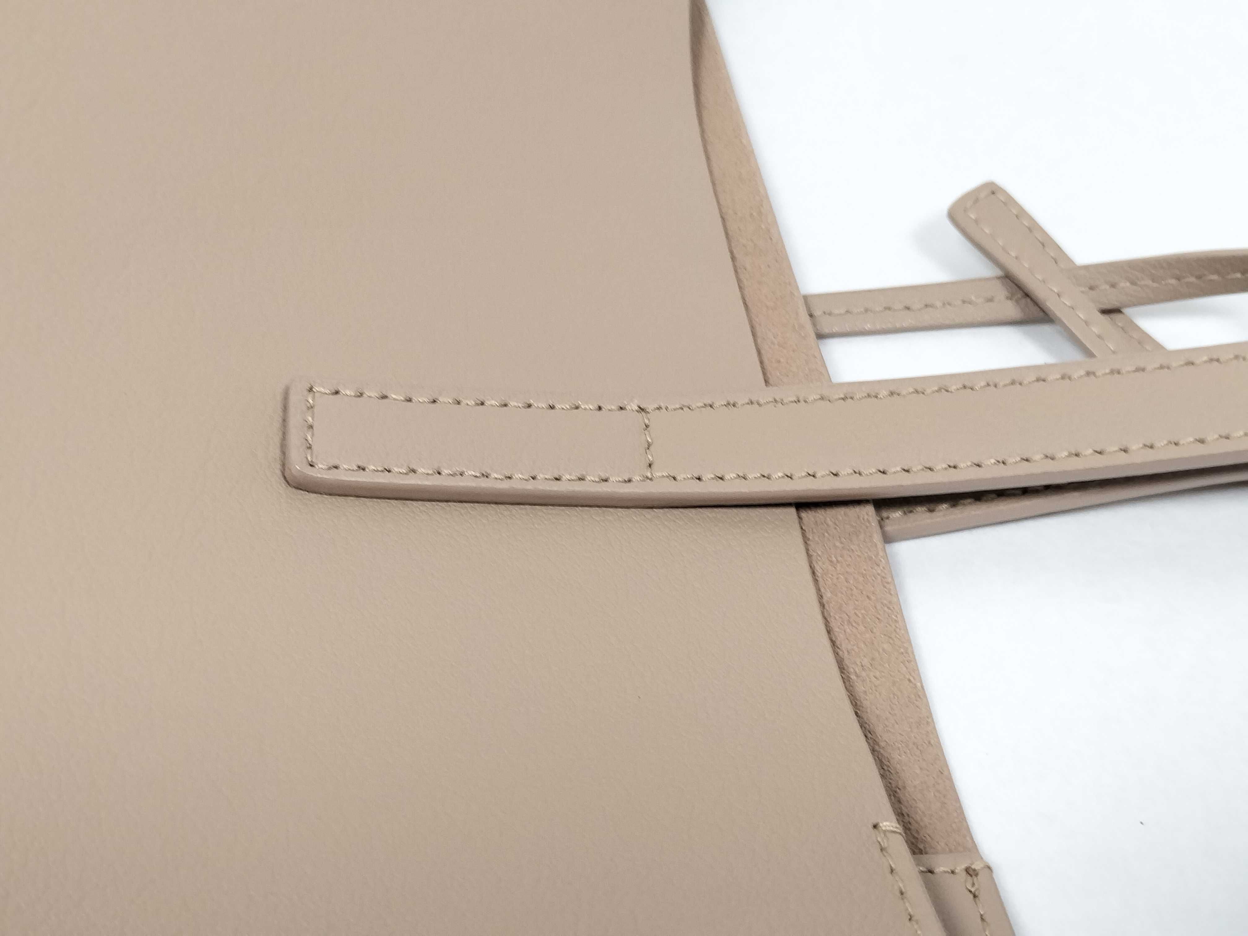 Sac Shopping Leather Tote Bag, Beige, 600281 Tote Bag — view 5