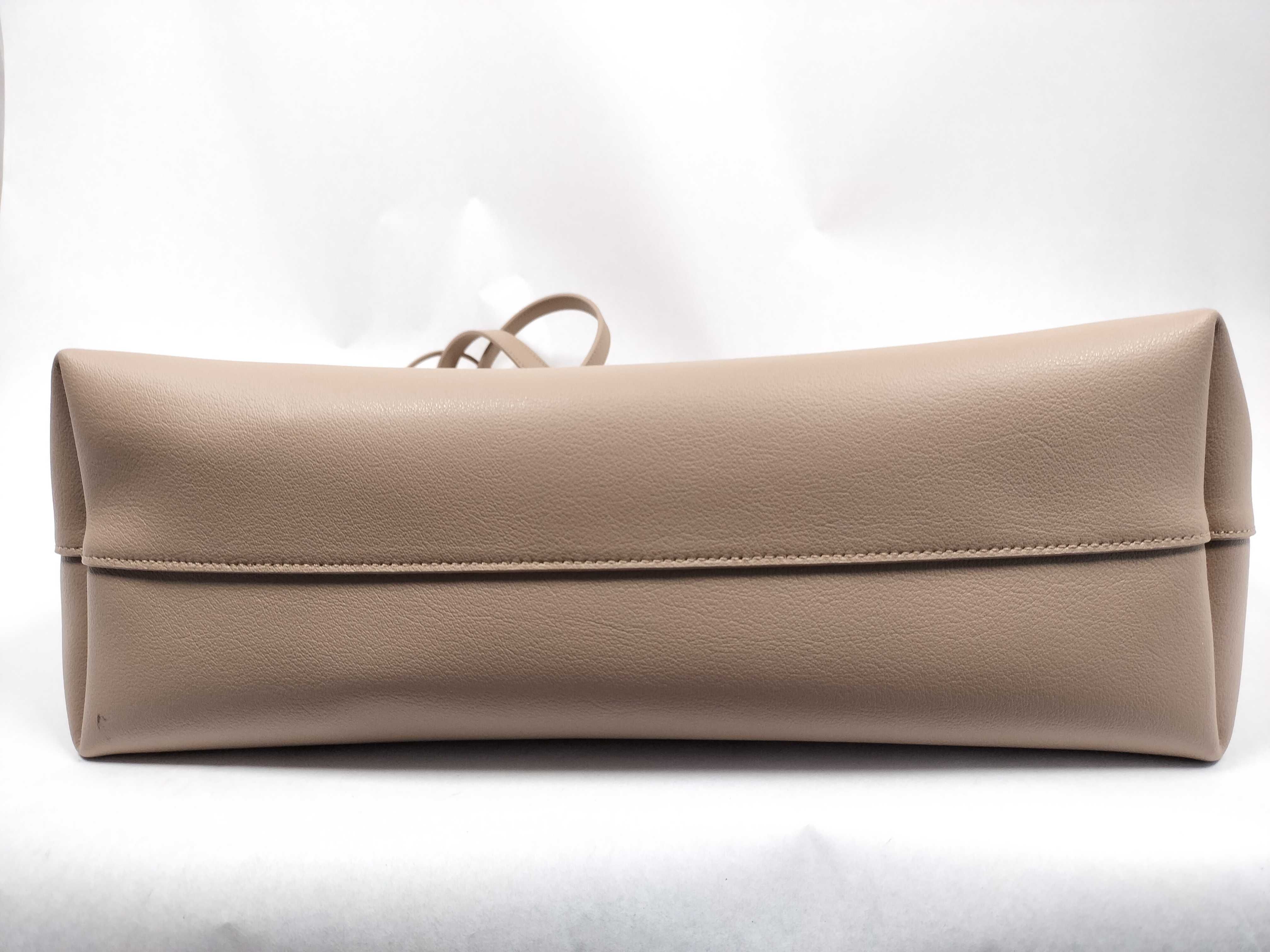 Sac Shopping Leather Tote Bag, Beige, 600281 Tote Bag — view 7