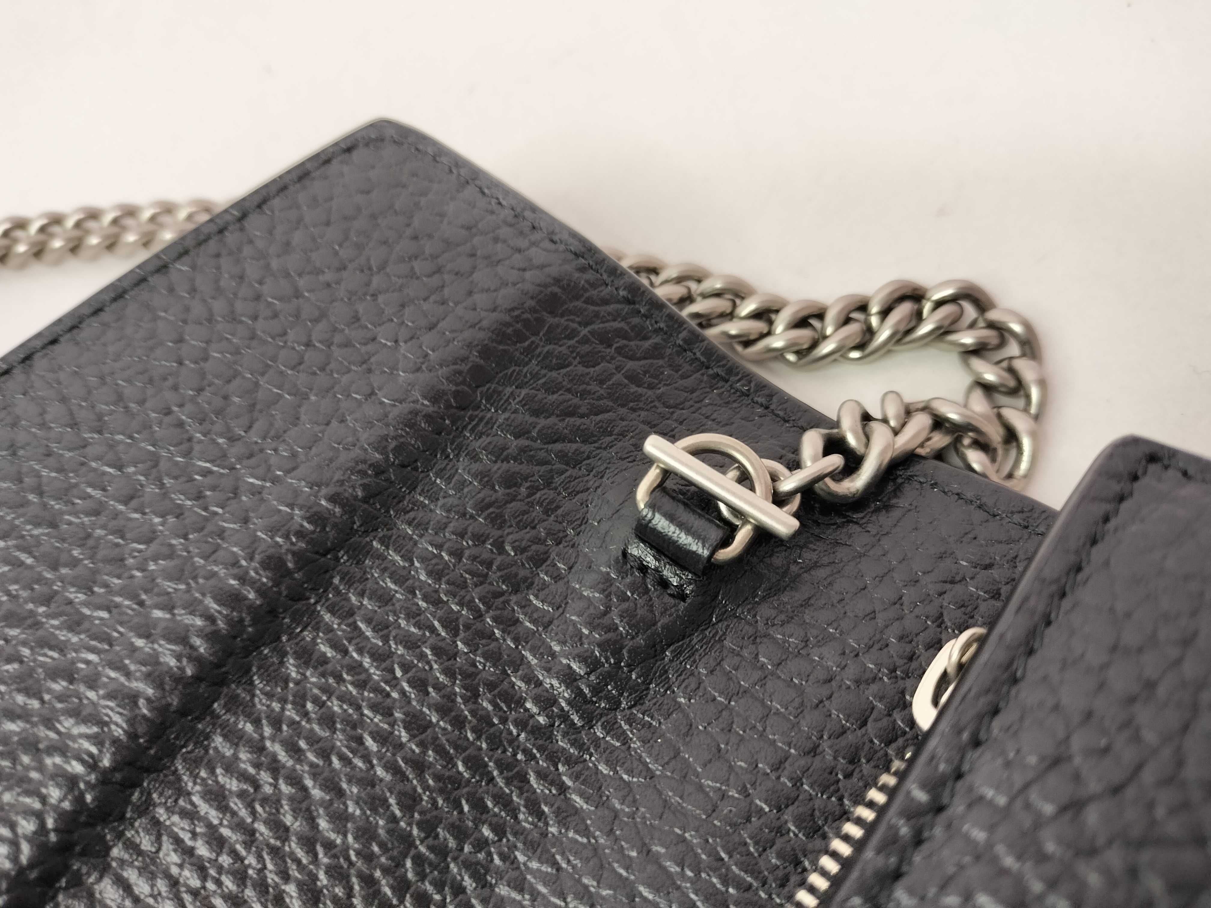 Dionysus Chain Shoulder Bag, Mini Bag, Crossbody Bag, Leather, Black, Silver Hardware, Clutch Bag — view 12
