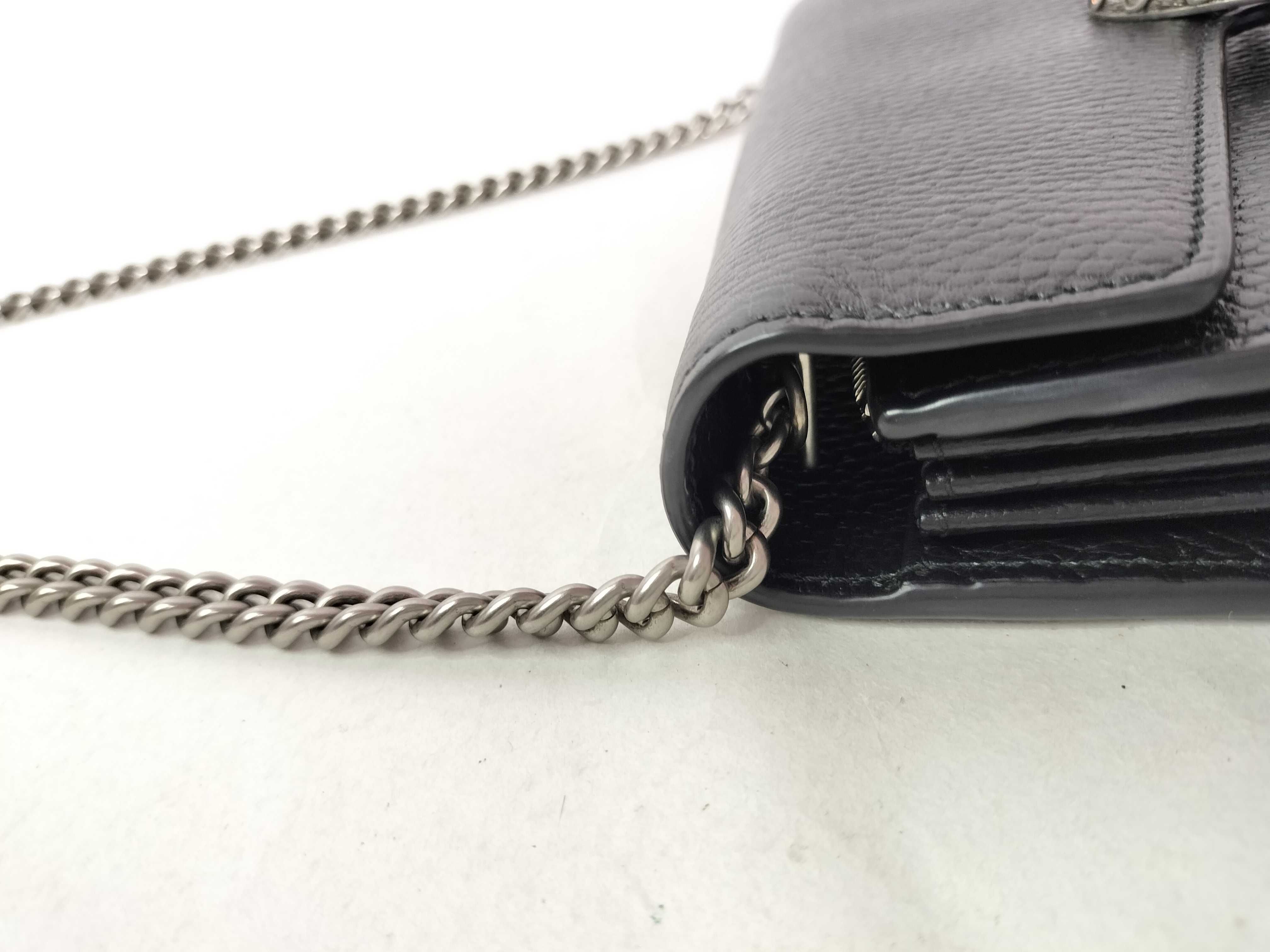 Dionysus Chain Shoulder Bag, Mini Bag, Crossbody Bag, Leather, Black, Silver Hardware, Clutch Bag — view 7