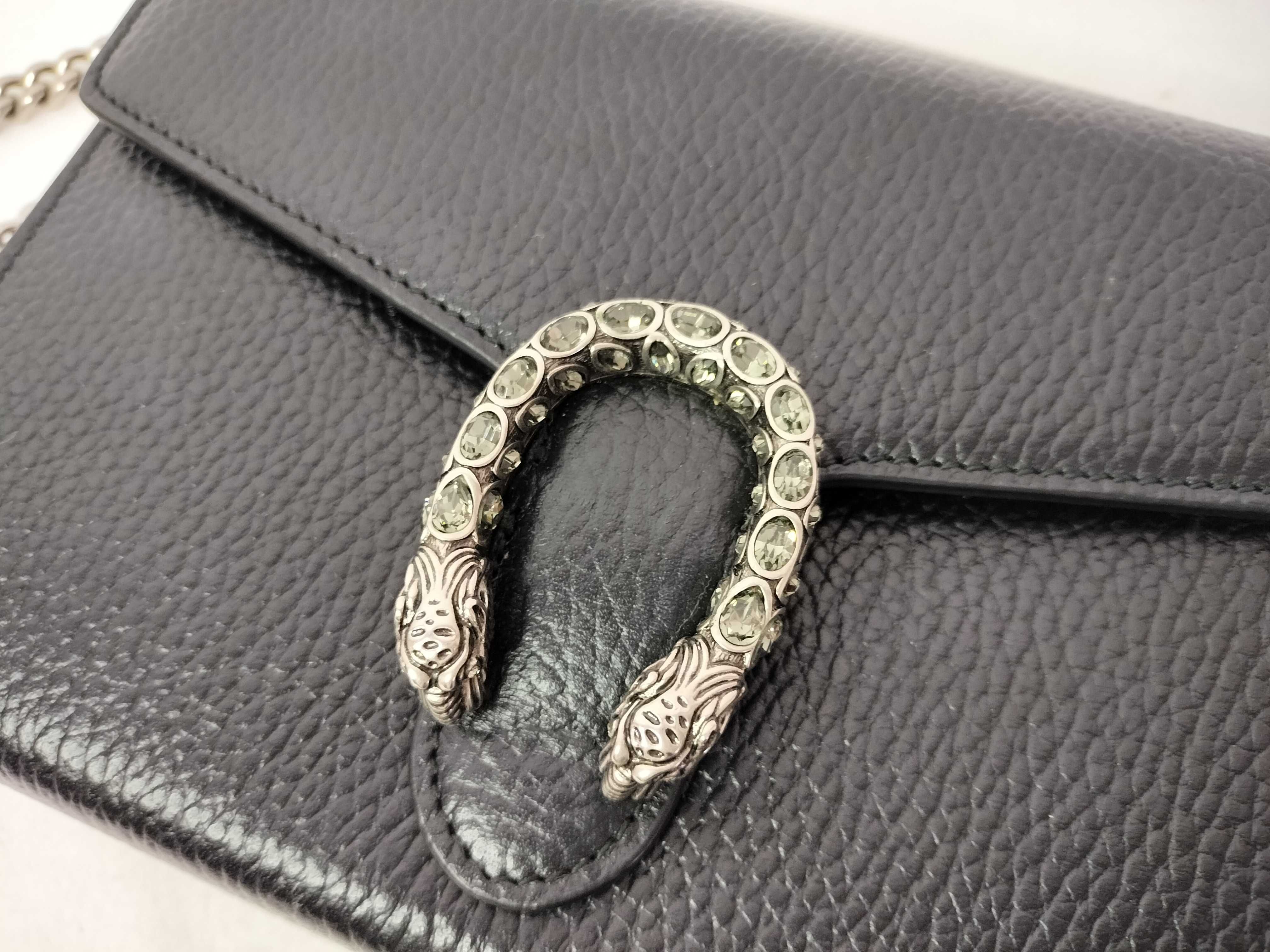 Dionysus Chain Shoulder Bag, Mini Bag, Crossbody Bag, Leather, Black, Silver Hardware, Clutch Bag — view 10
