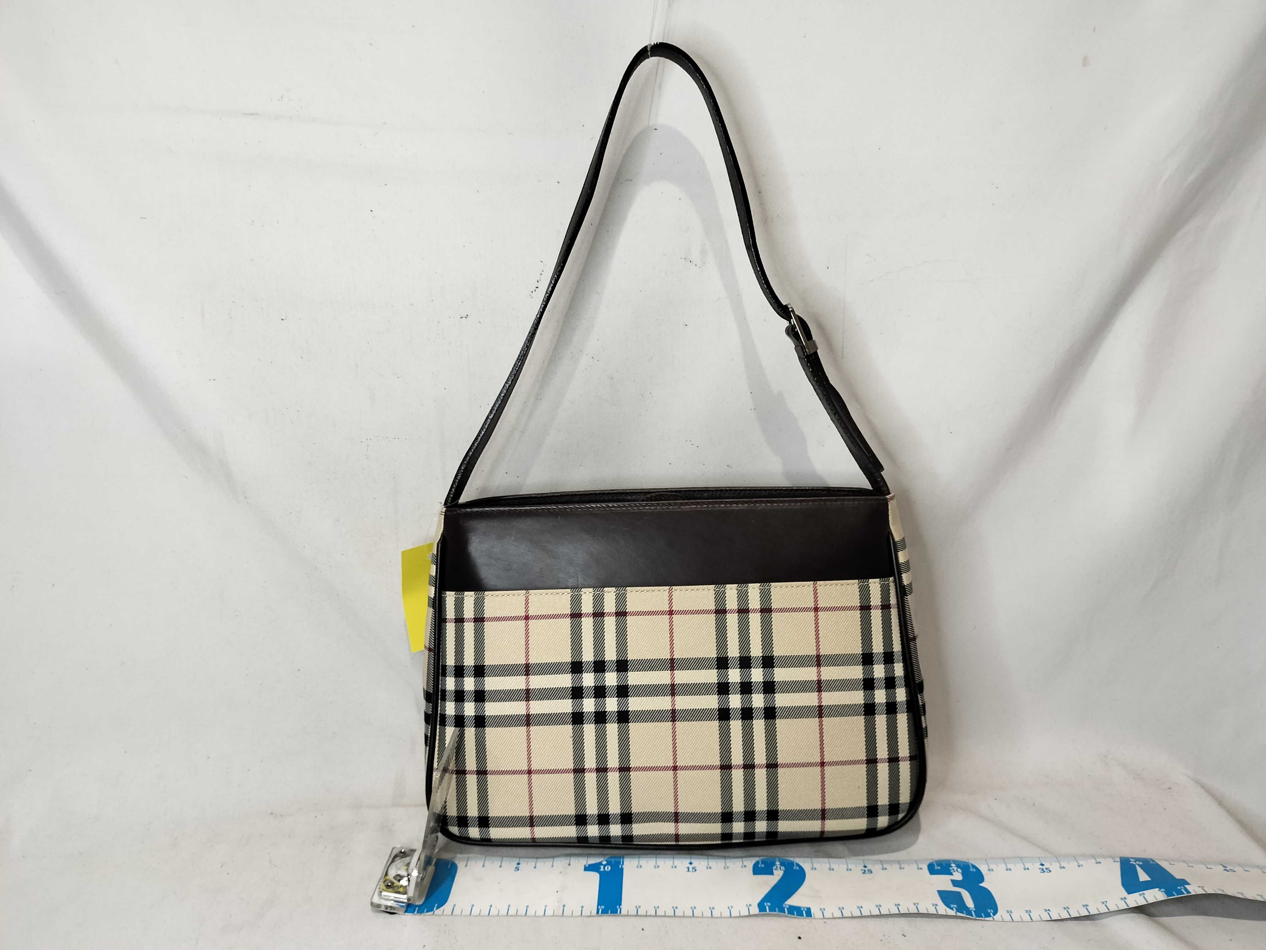 Leather x Canvas Shoulder Bag Nova Check Handbag — view 3