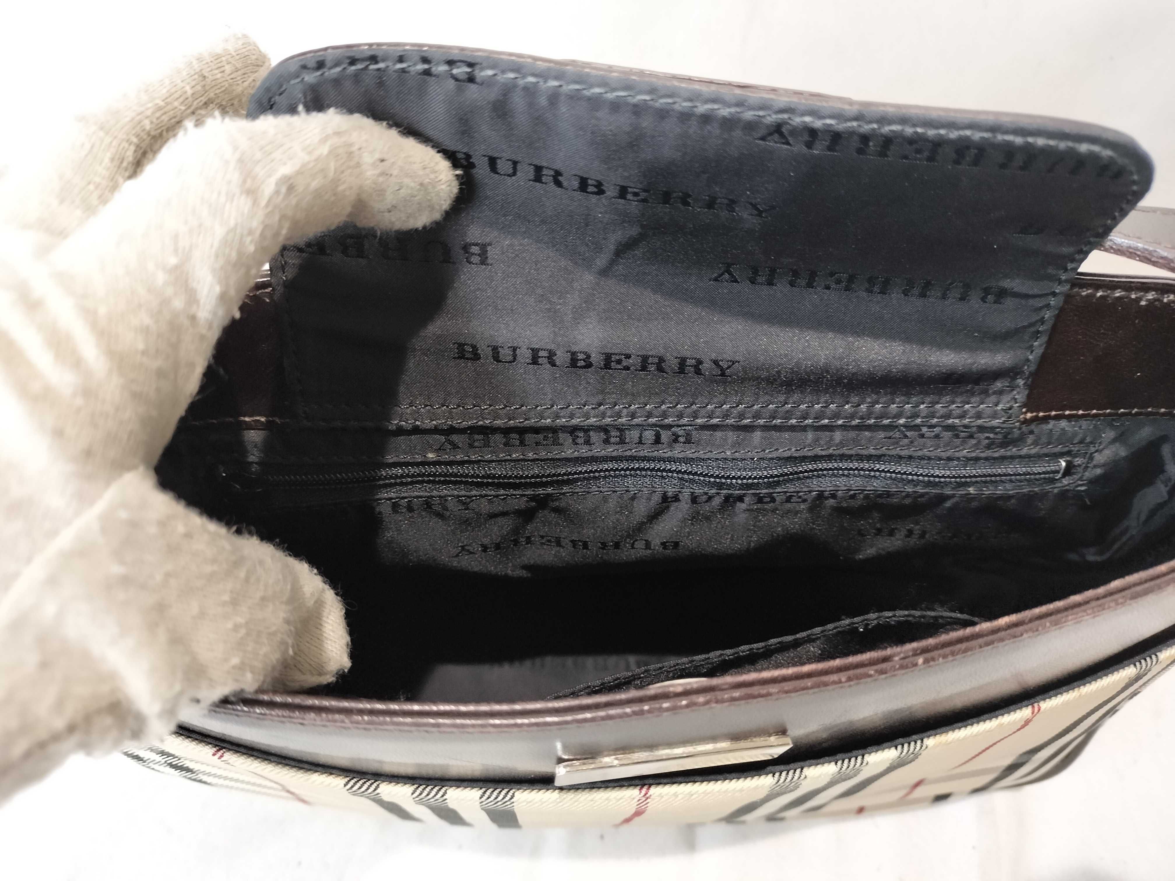 Leather x Canvas Shoulder Bag Nova Check Handbag — view 9