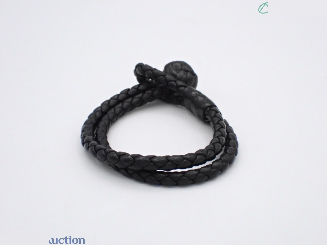 Intrecciato leather bracelet, black, wrist circumference 17cm — view 2