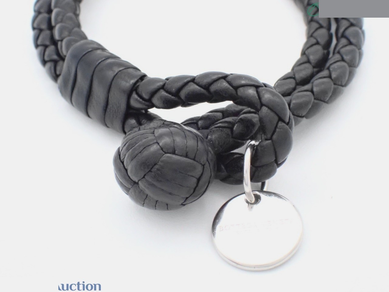 Intrecciato leather bracelet, black, wrist circumference 17cm — view 3