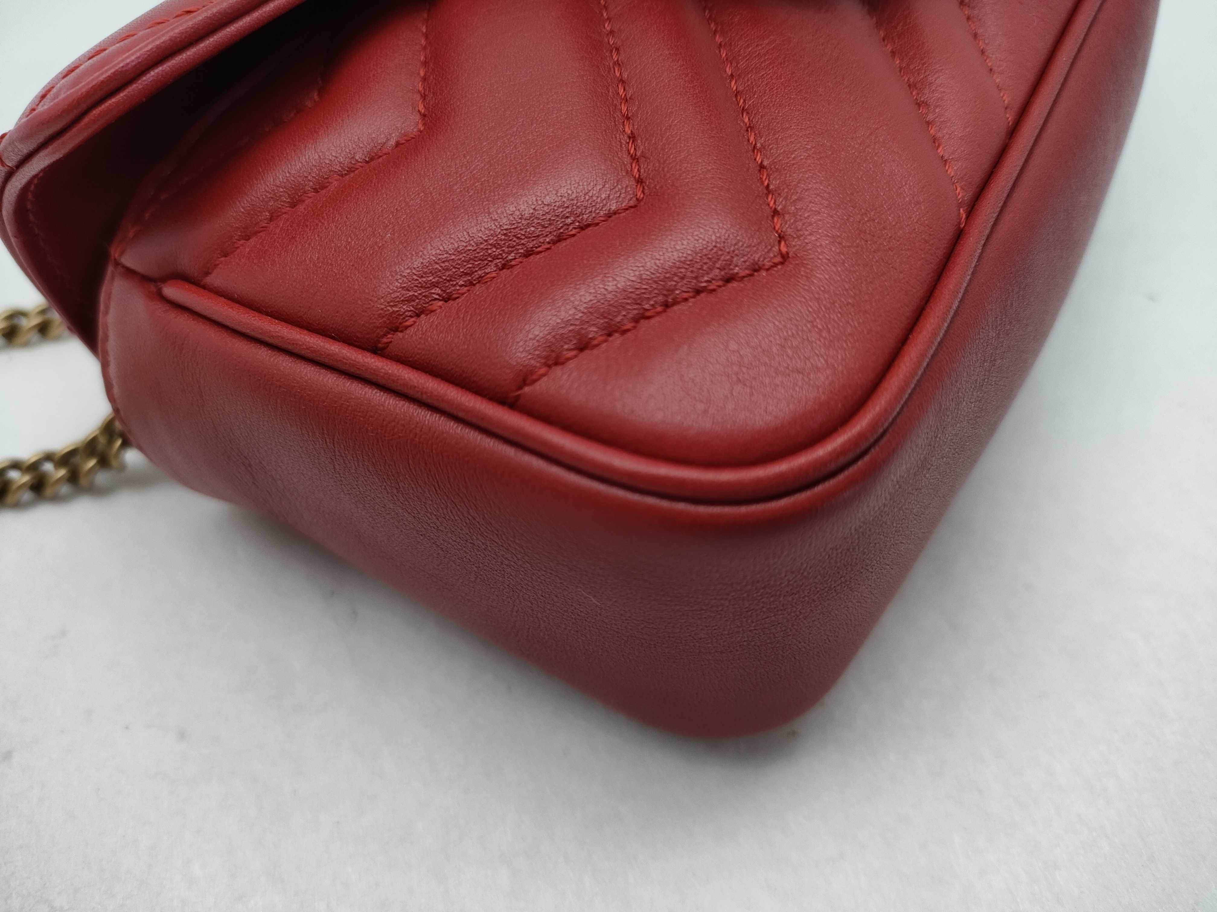 GG Marmont Leather Chain Shoulder Bag, Red, 476433 (Shoulder Bag) — view 6