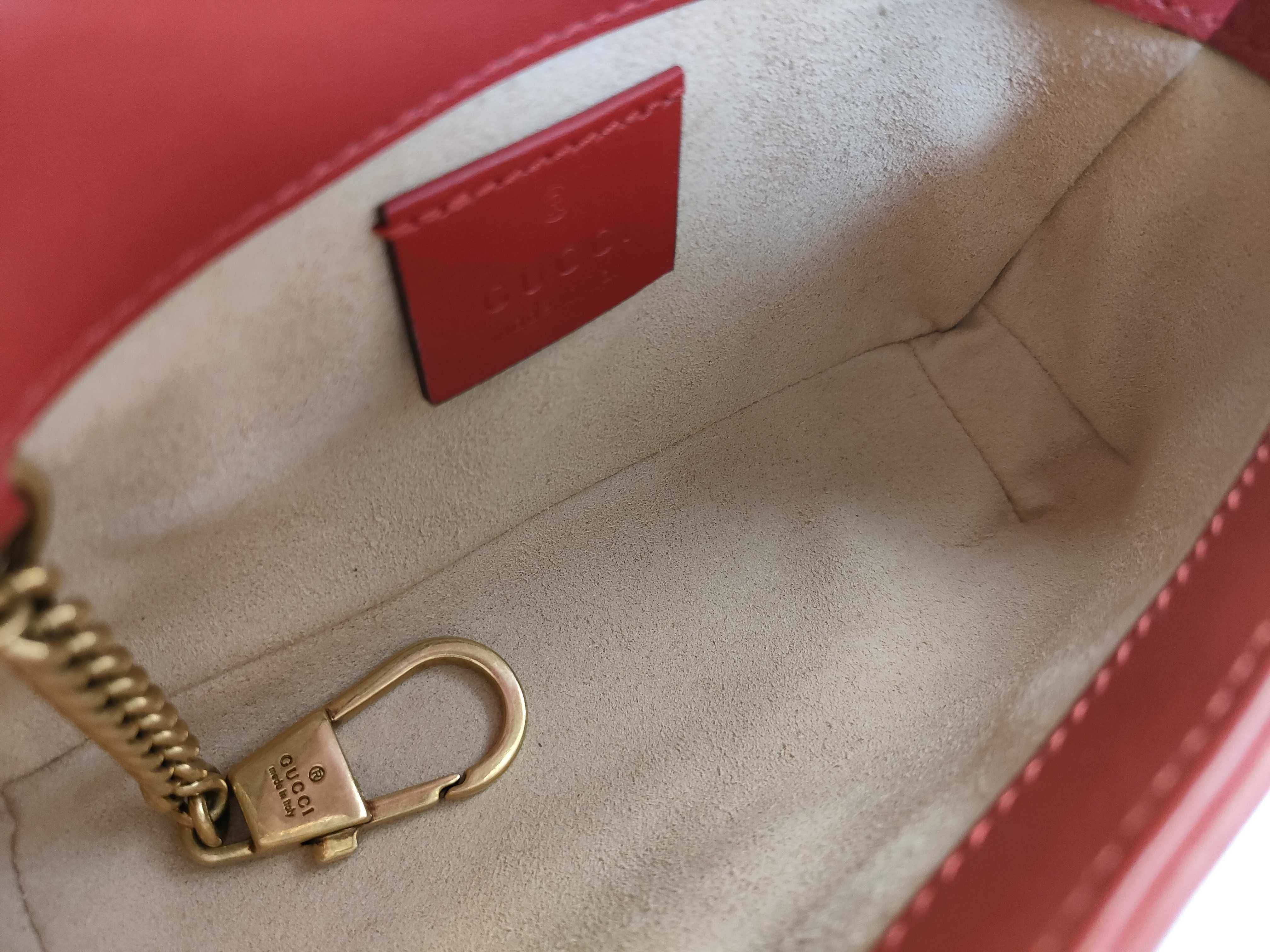 GG Marmont Leather Chain Shoulder Bag, Red, 476433 (Shoulder Bag) — view 8