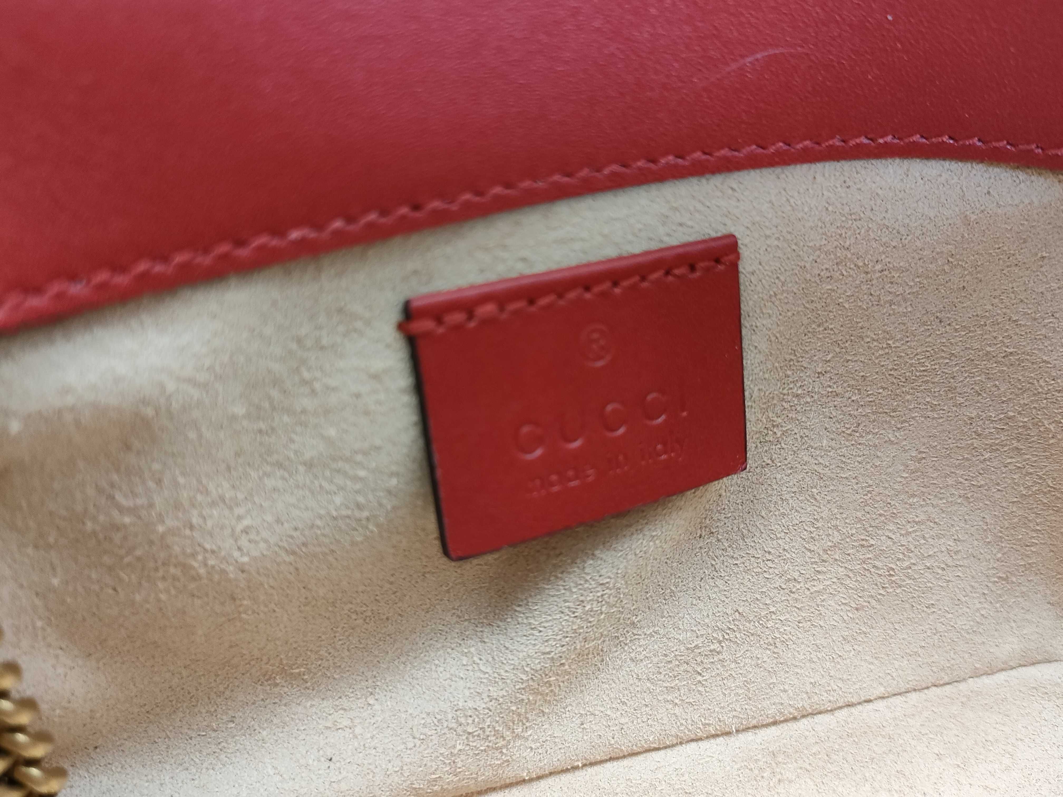 GG Marmont Leather Chain Shoulder Bag, Red, 476433 (Shoulder Bag) — view 9