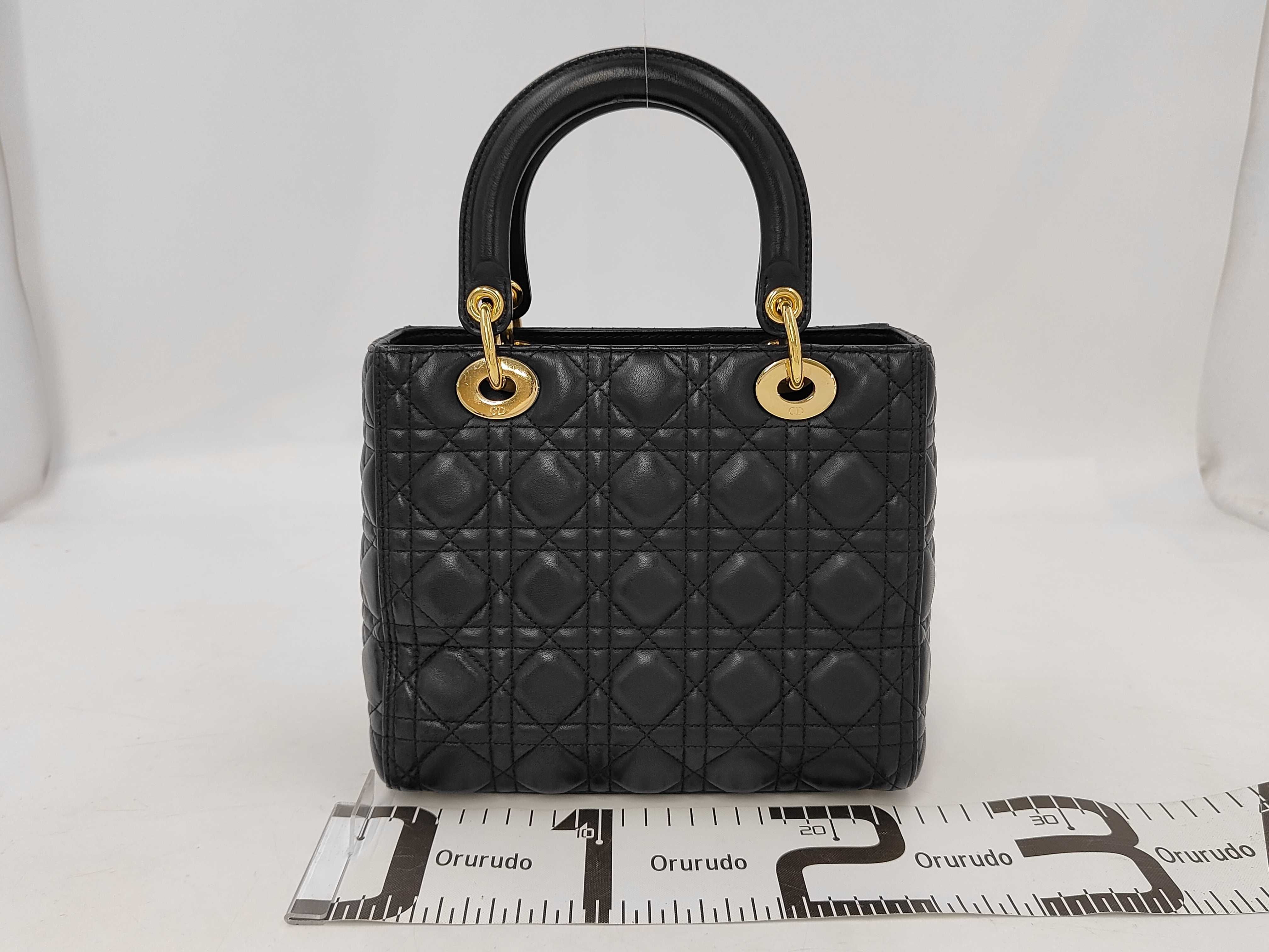 Lady Dior Lambskin Black GP Handbag — view 2